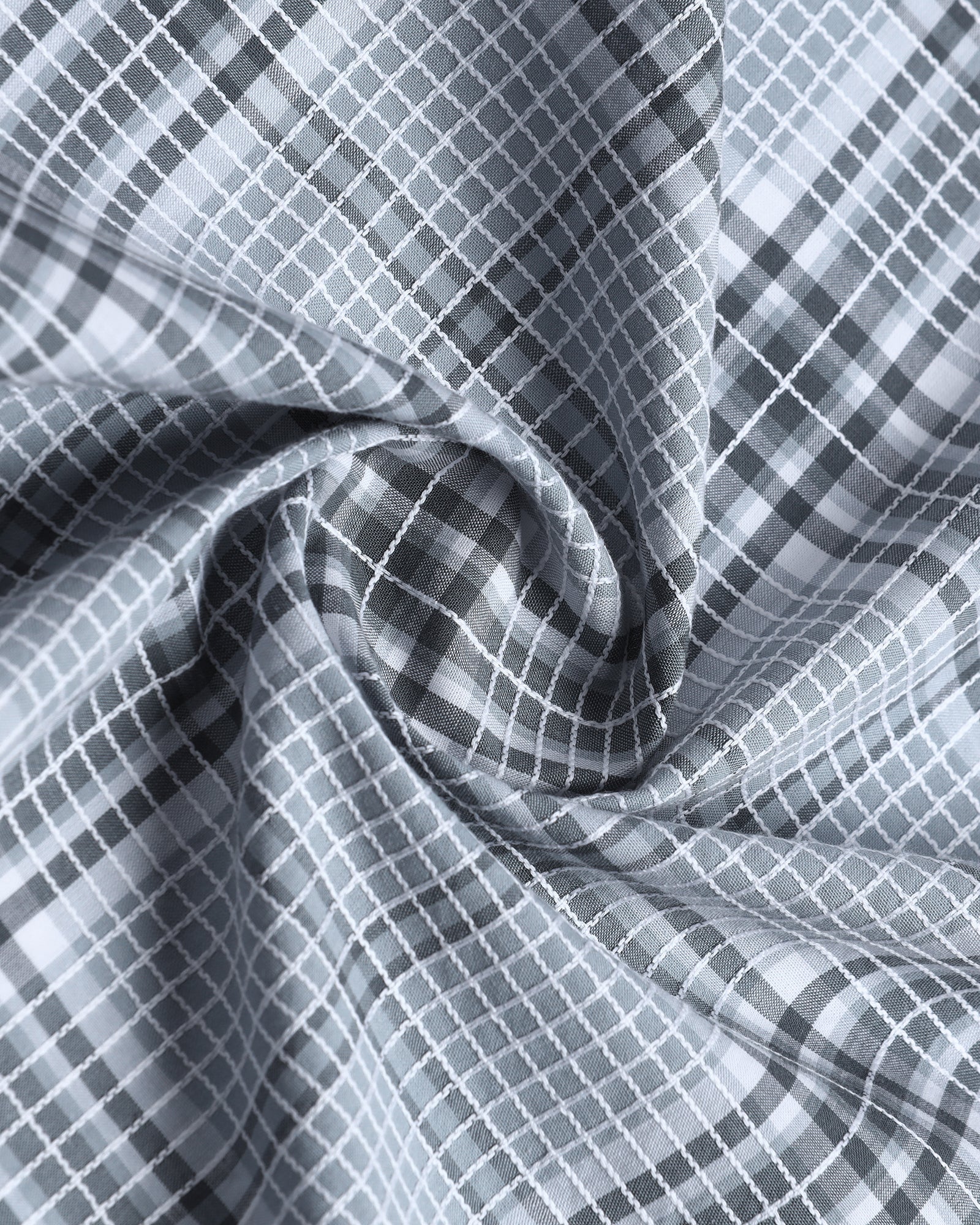 Grey Half Sleeve Check Shirt - Farlen