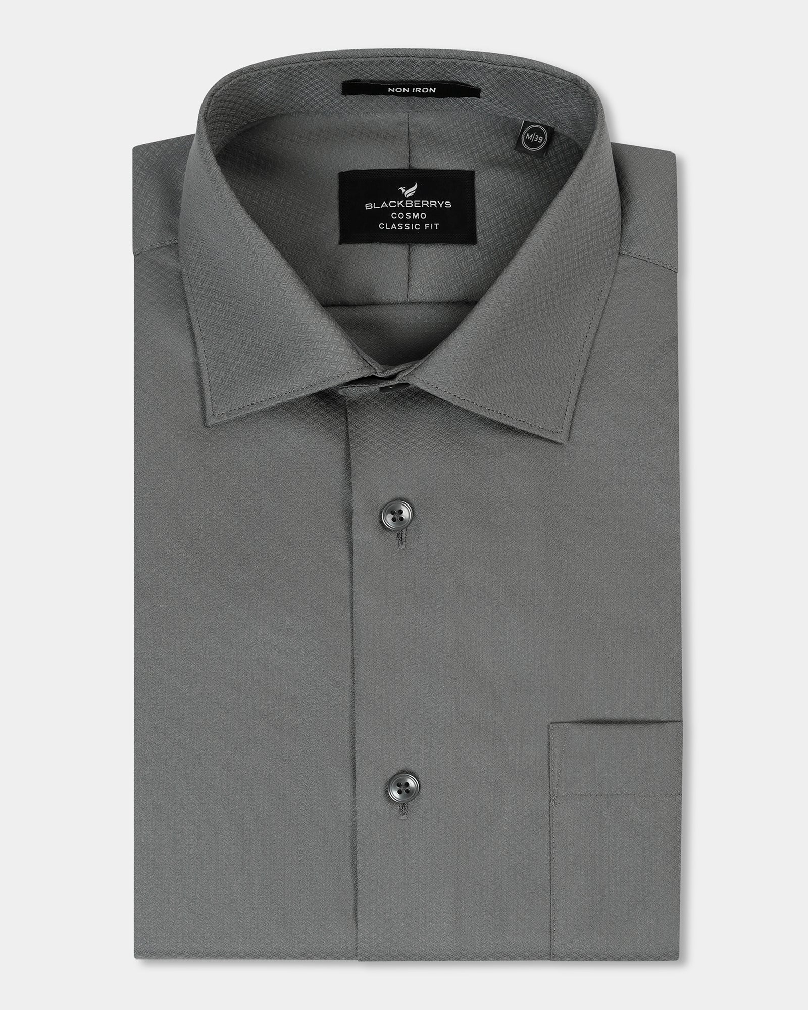 Grey Non Iron Textured Shirt - Erik
