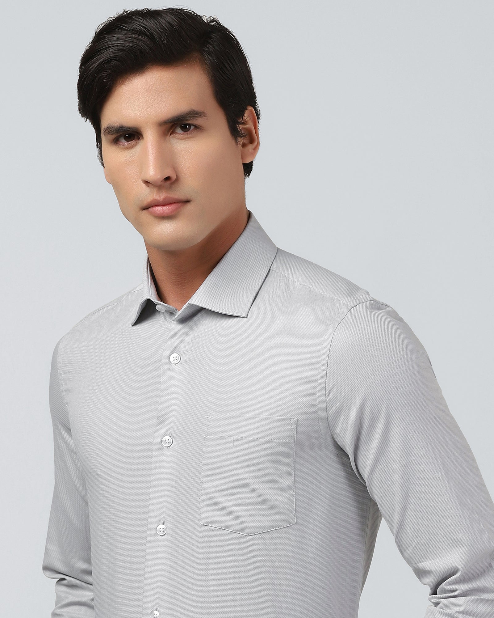 Grey Textured Shirt - Hawker