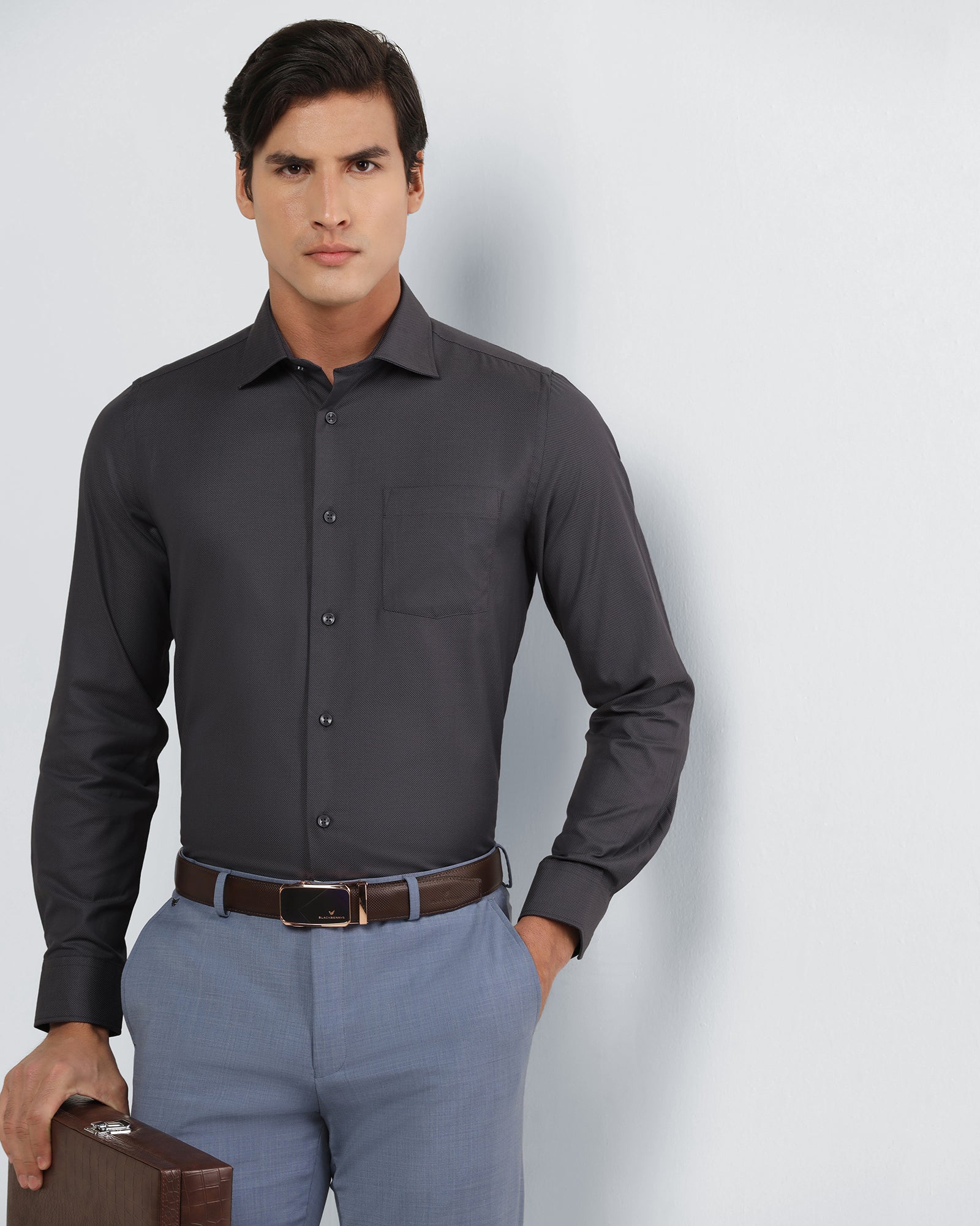 Grey Textured Shirt - Magnus