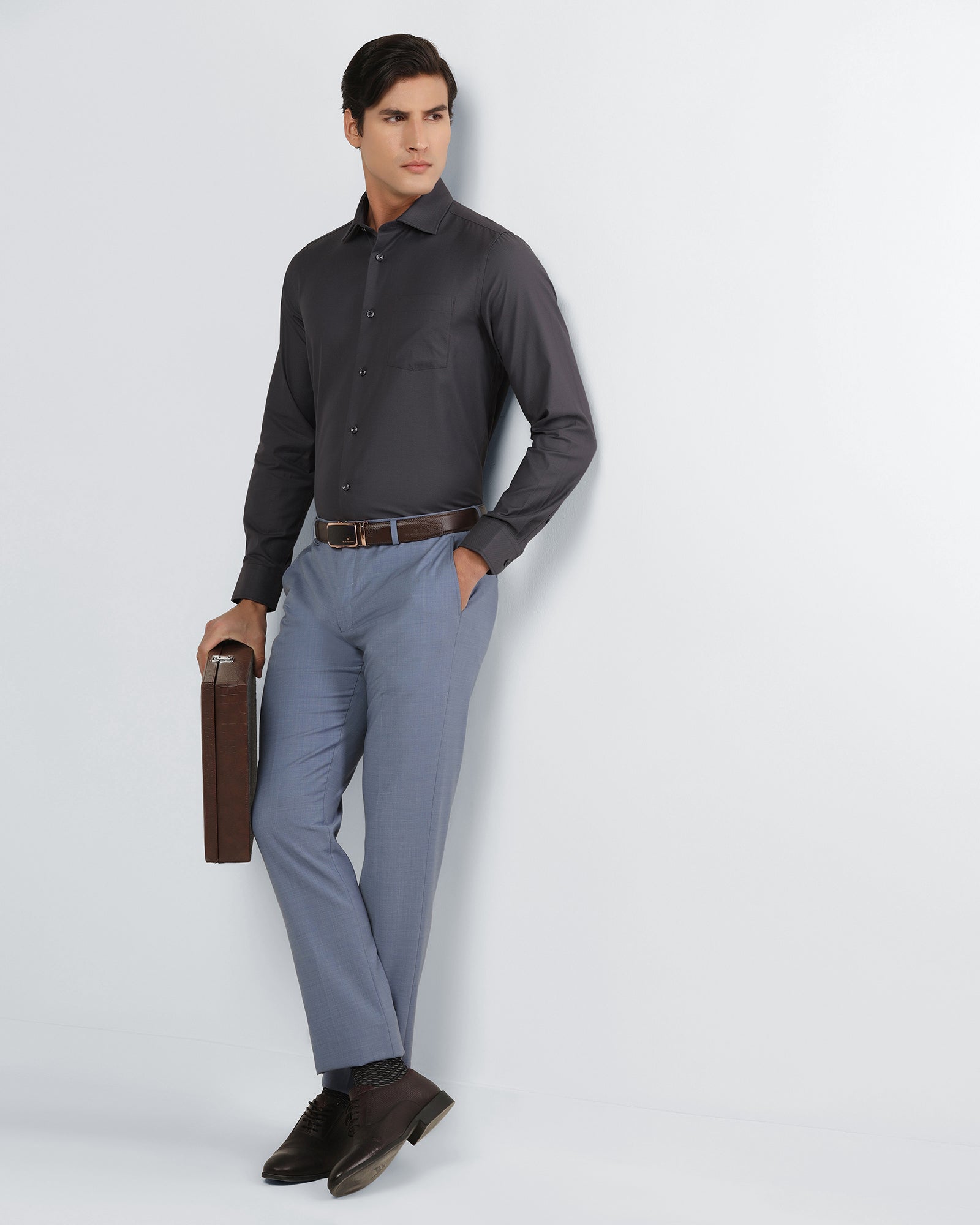 Grey Textured Shirt - Magnus