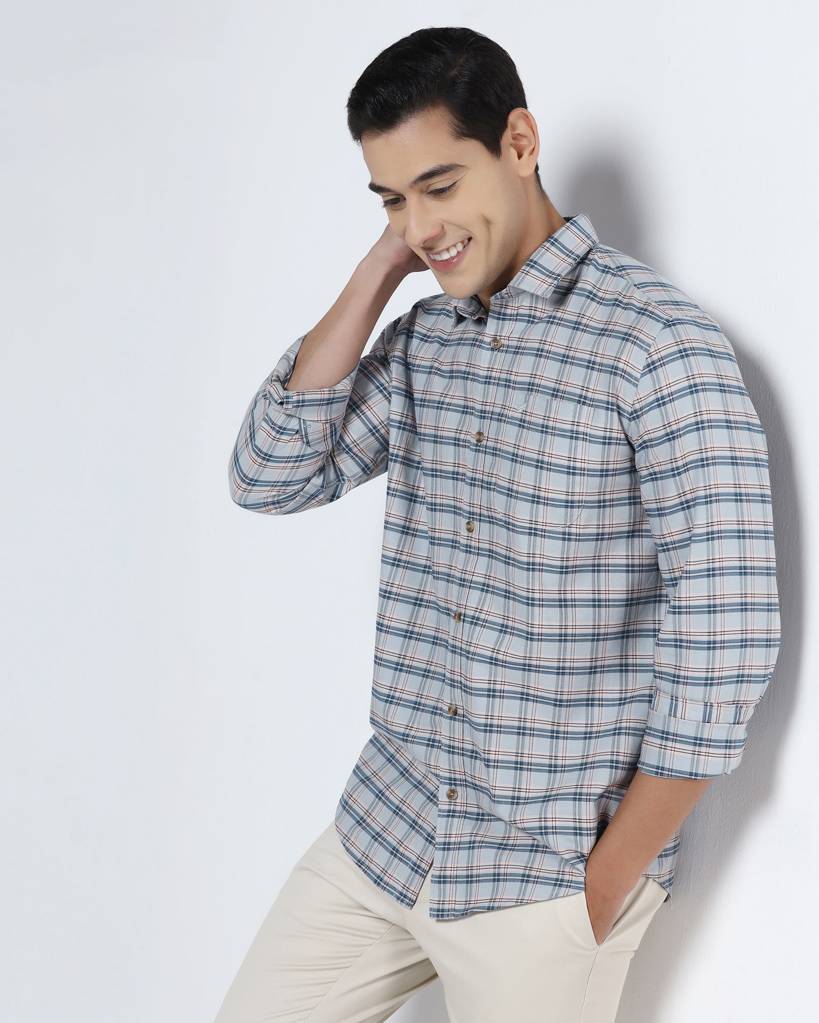 Grey Check Shirt - Valento