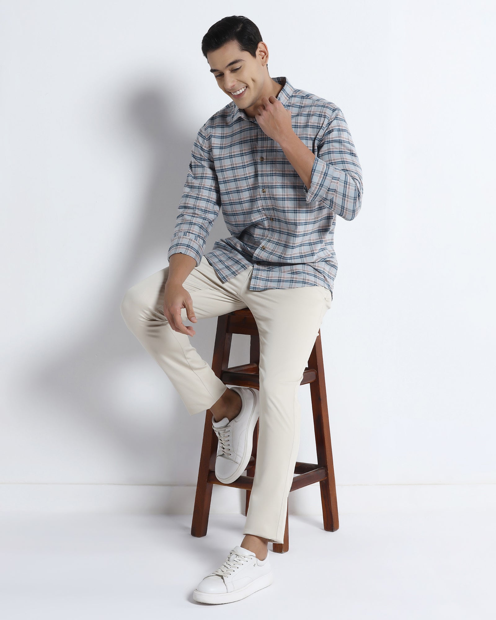 Grey Check Shirt - Valento