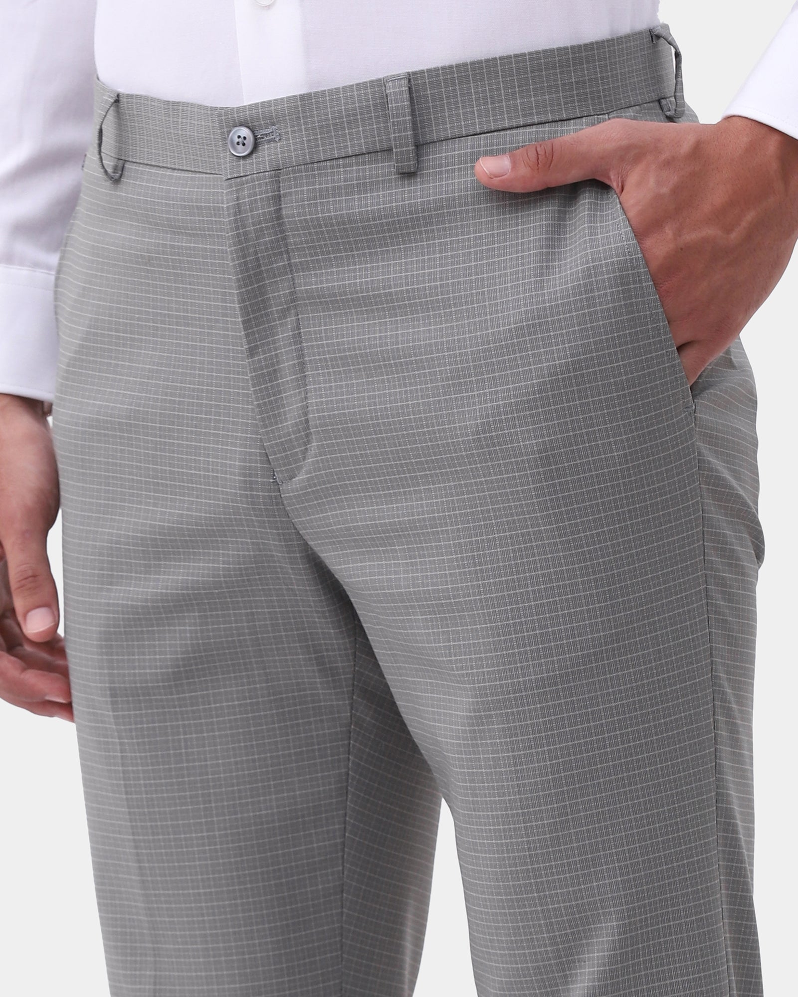 Grey Check Trouser - Rier