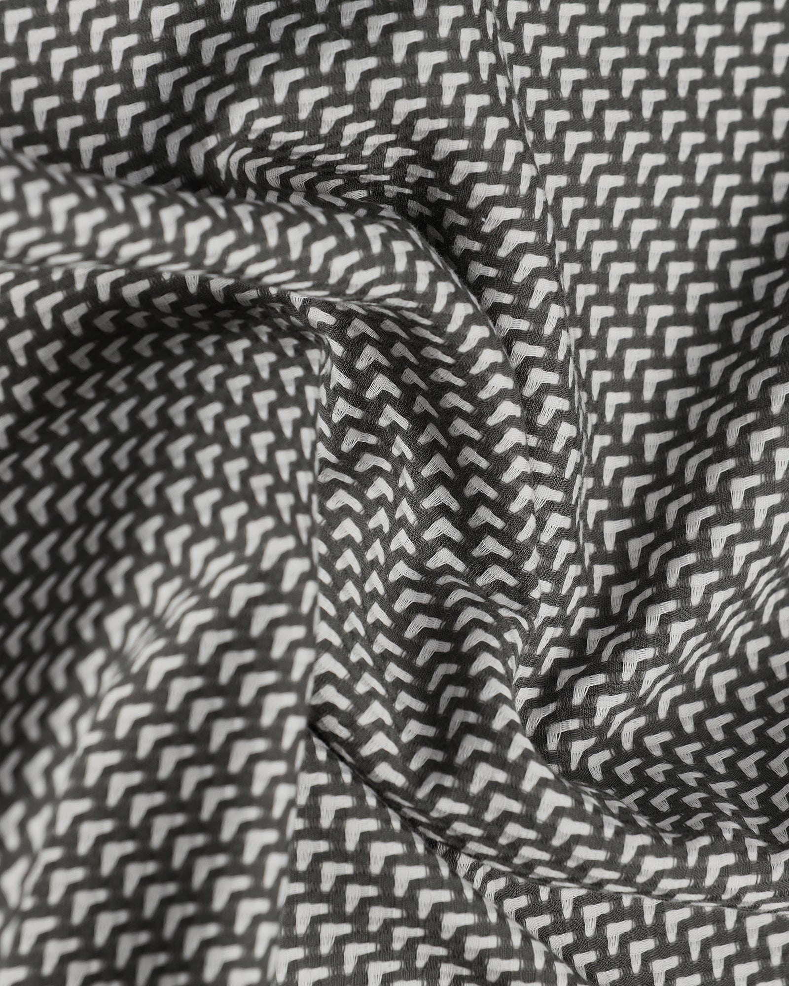 Grey Half Sleeve Textured Shirt - Durlan