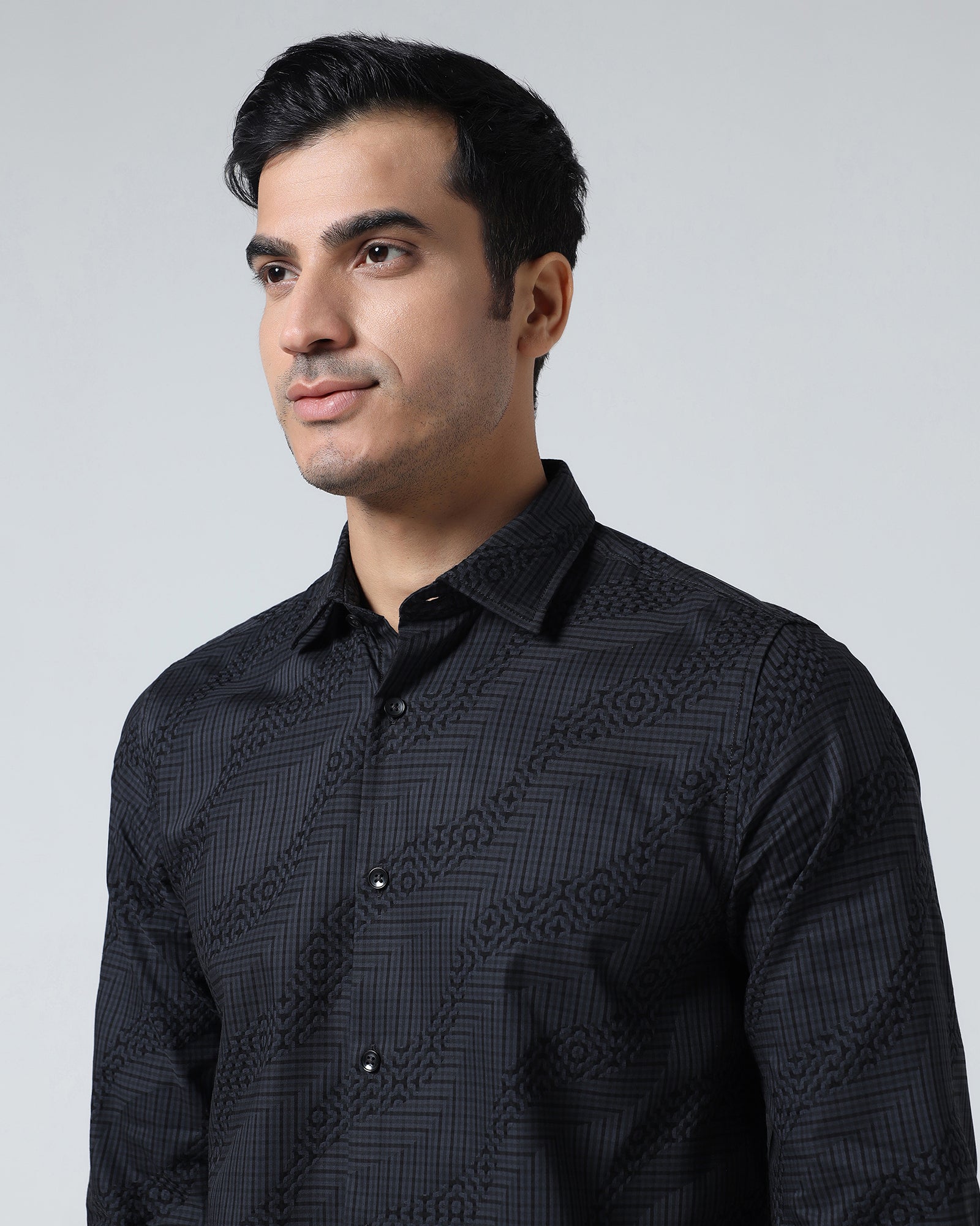 Grey Jacquard Shirt - Neol