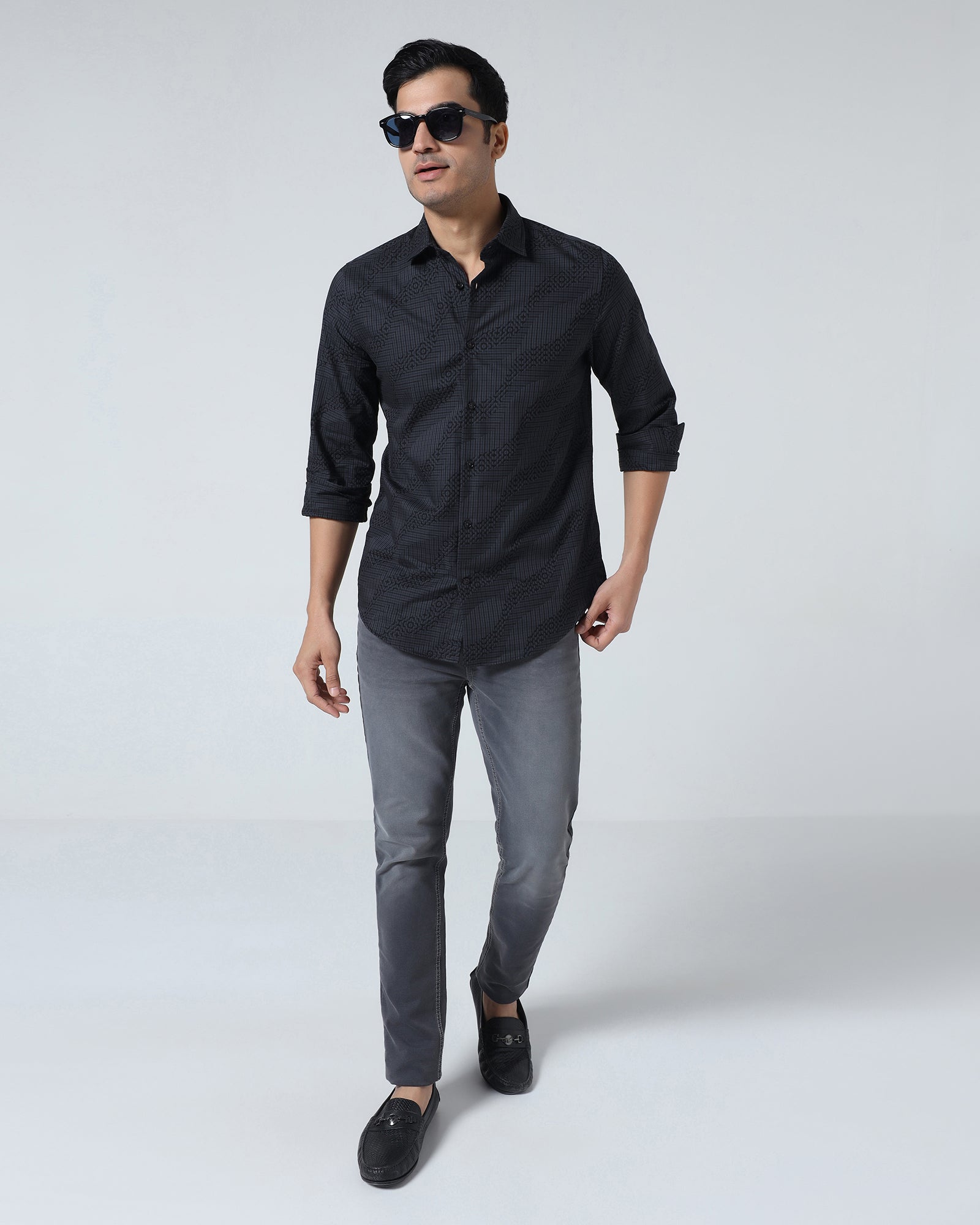 Grey Jacquard Shirt - Neol