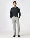 Grey Luxe Check Trouser - Portwine