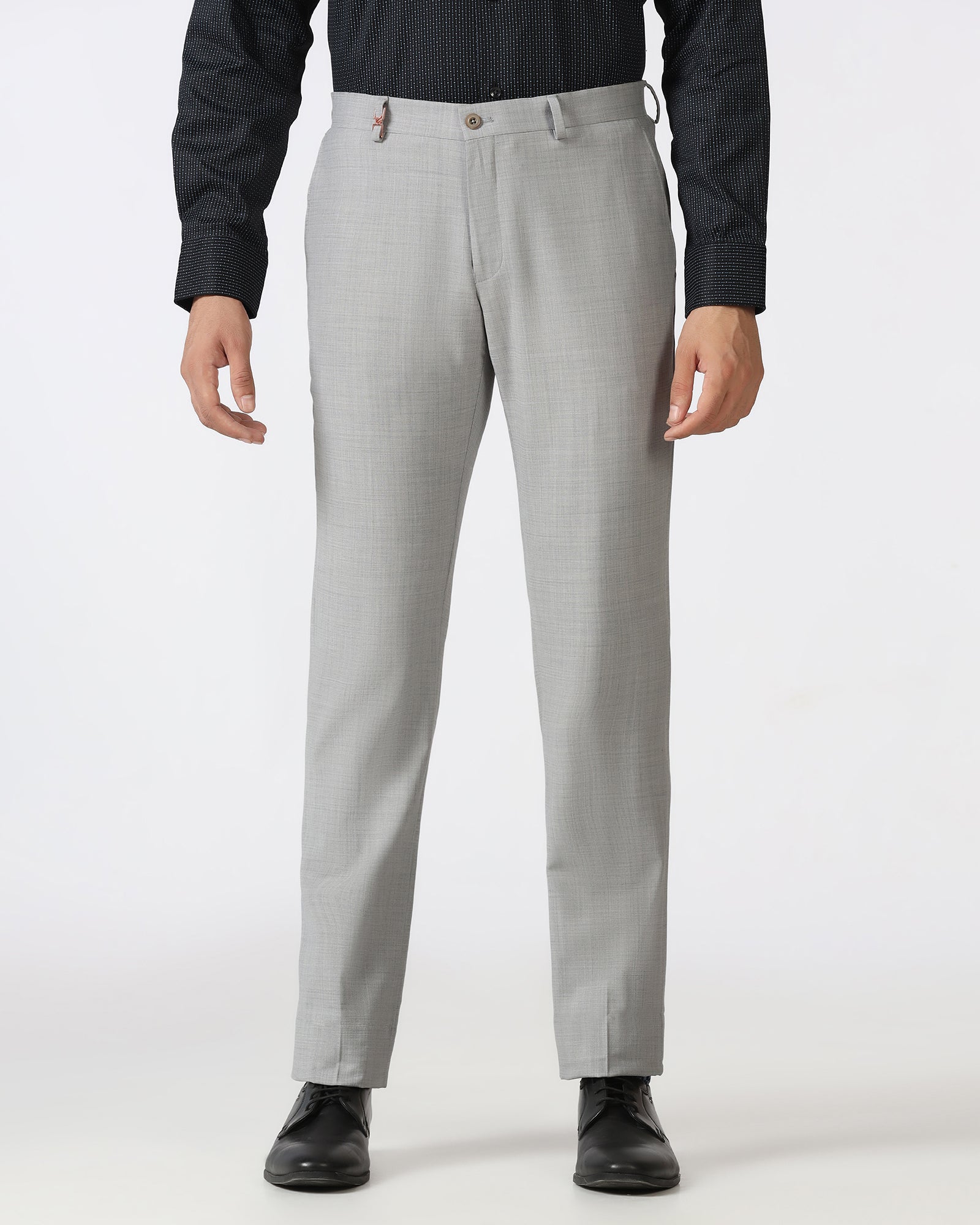 Grey Luxe Check Trouser - Portwine