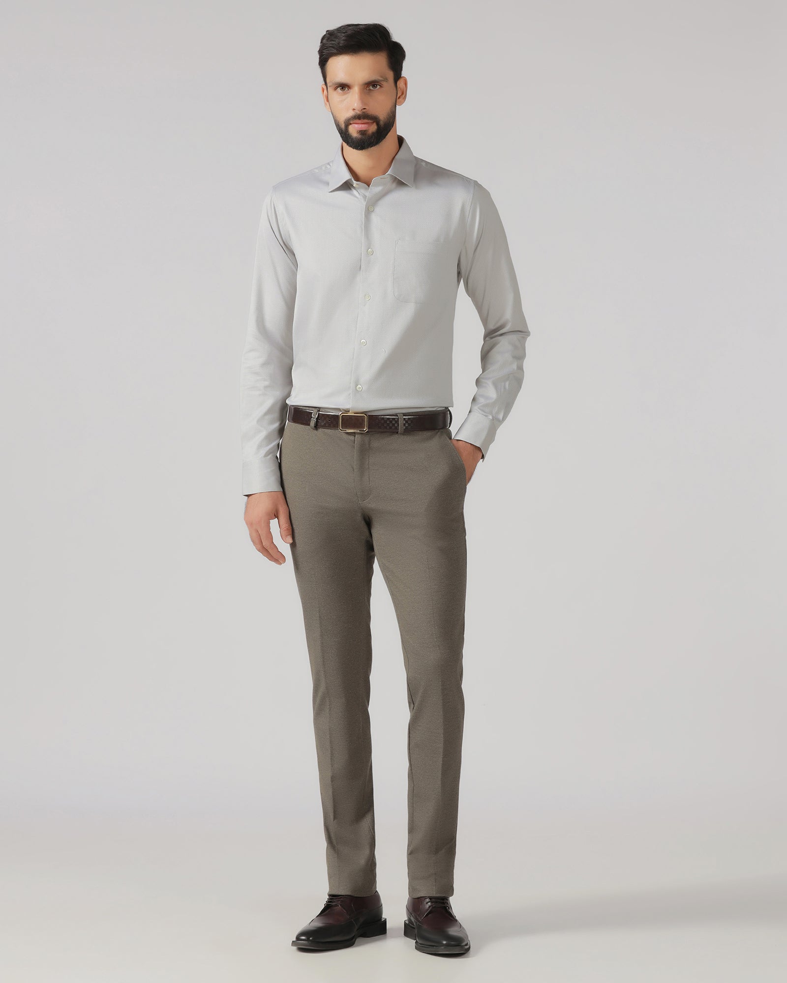 Grey Luxe Textured Shirt - Honor