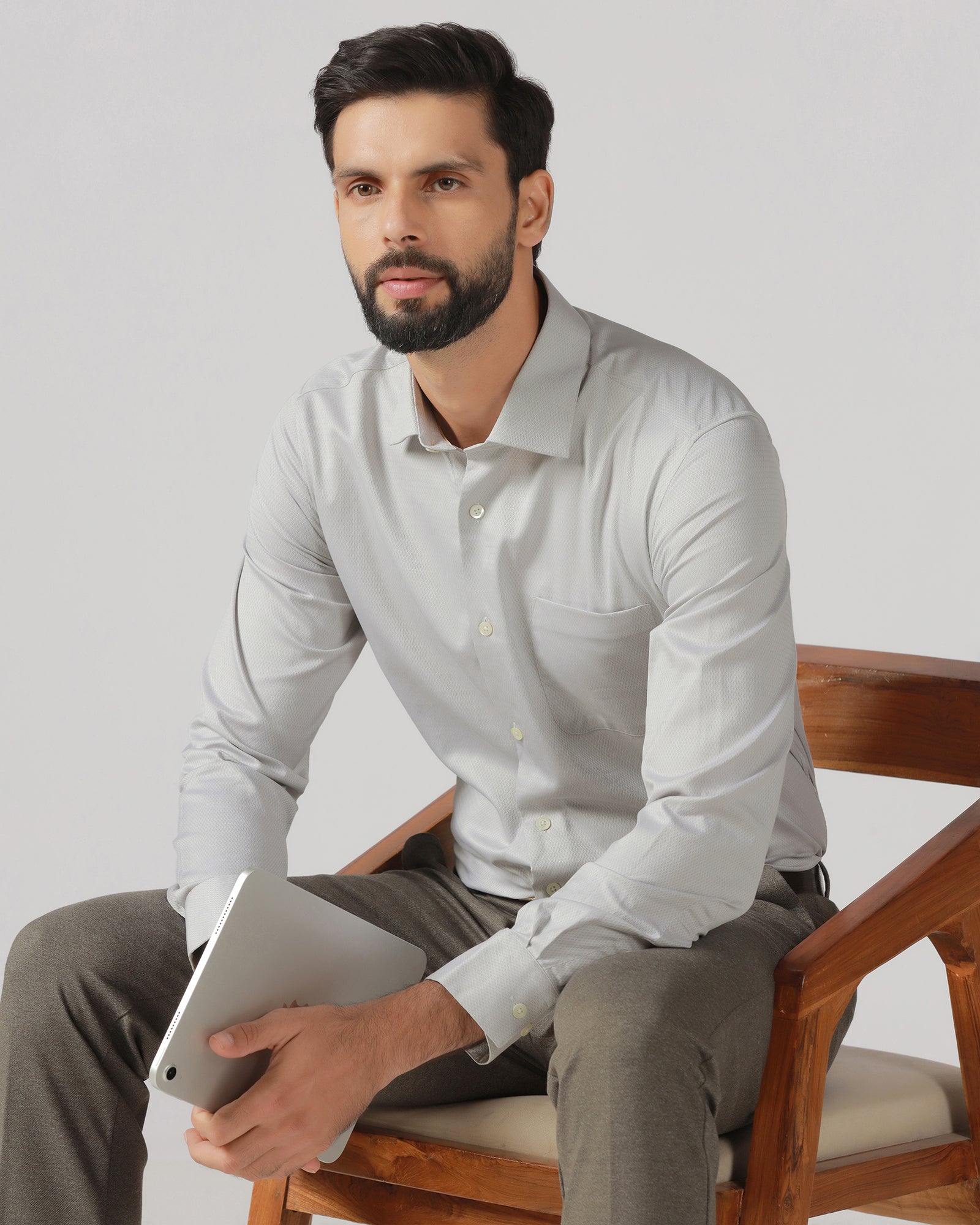 Grey Luxe Textured Shirt - Honor