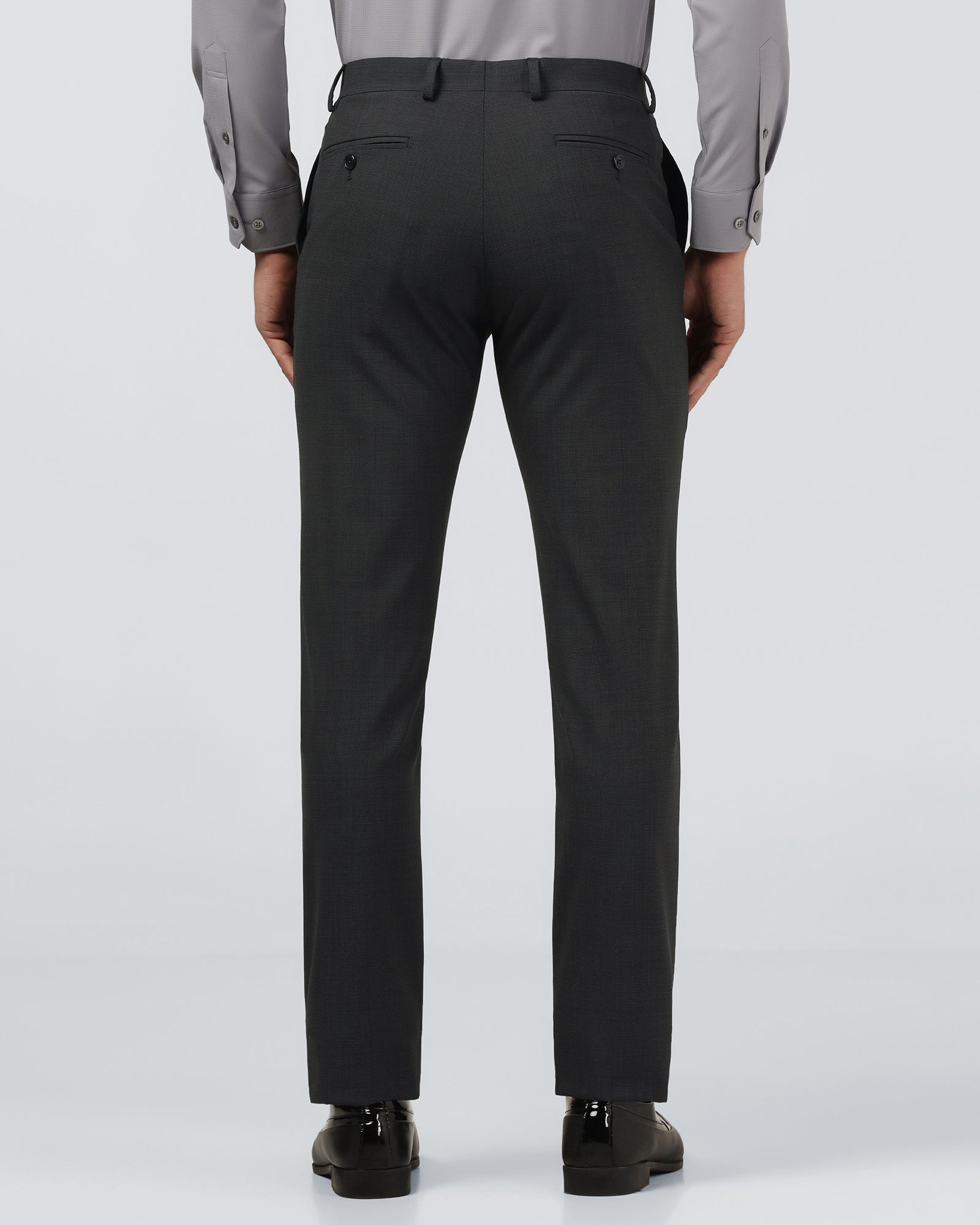 Grey Melange Textured Trouser - Dixon