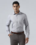 Grey Non Iron Textured Shirt - Ethan