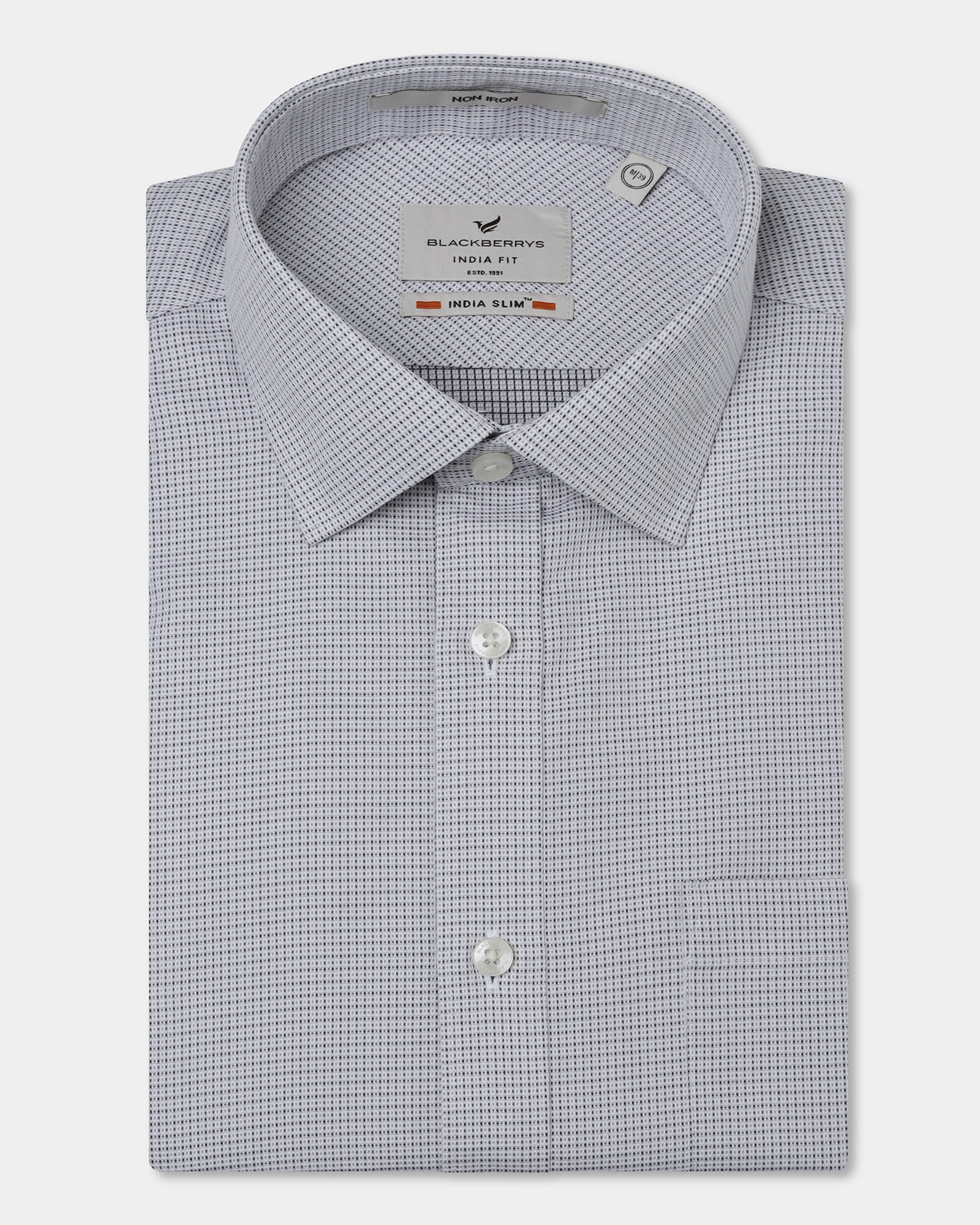 Grey Non Iron Textured Shirt - Ethan