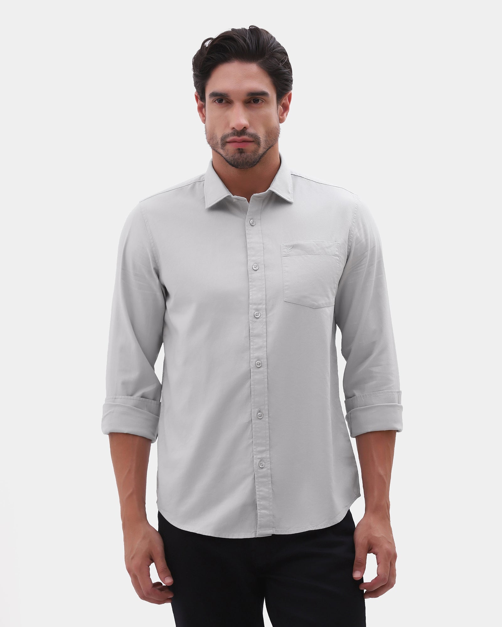 Grey Printed Shirt - Gebbew