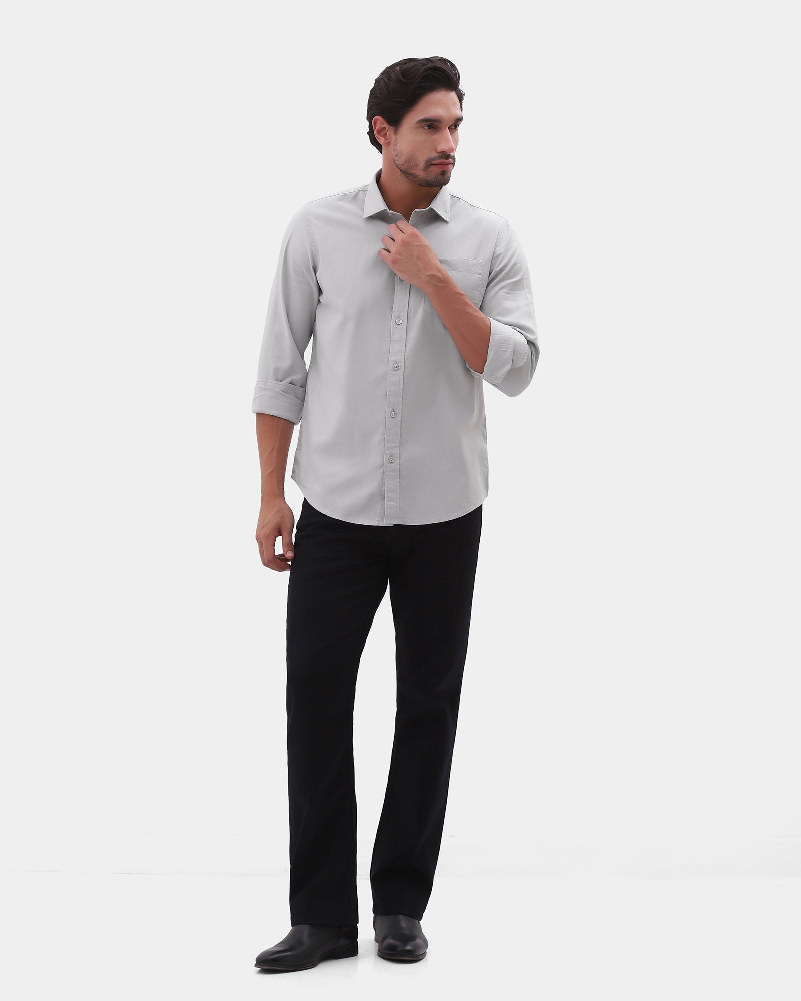 Grey Printed Shirt - Gebbew