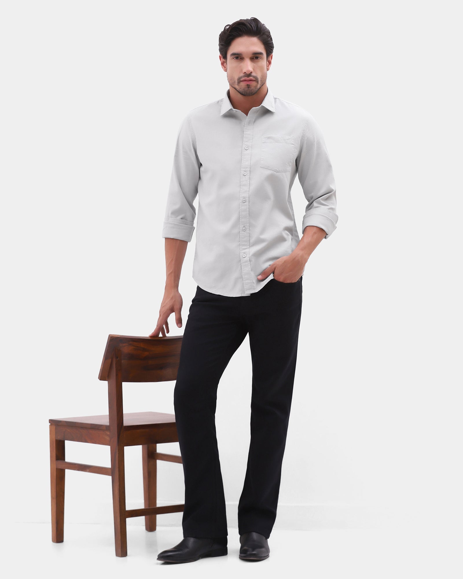 Grey Printed Shirt - Gebbew