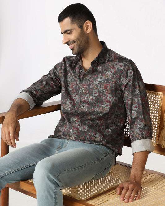 Grey Printed Shirt - Gena