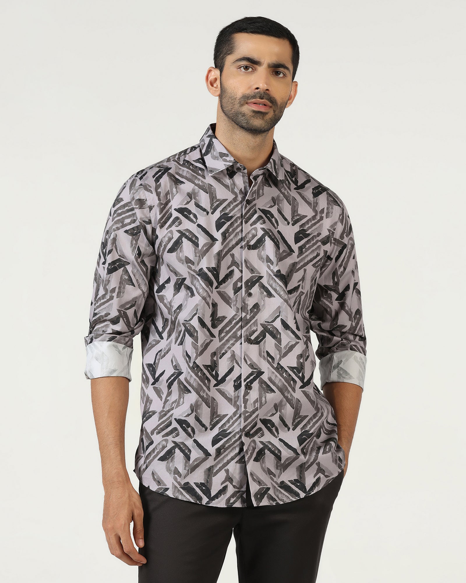 Grey Printed Shirt - Volmer