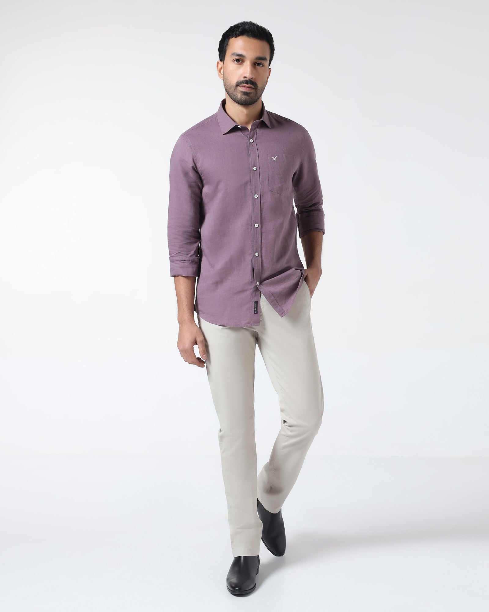 Grey Solid Khakis - Hemlock