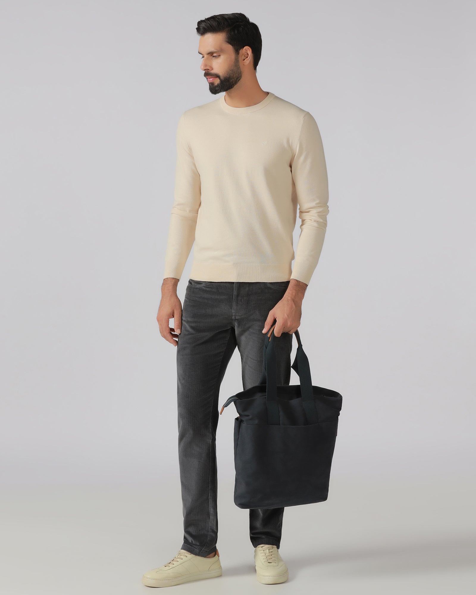 Grey Solid Khakis - Veil