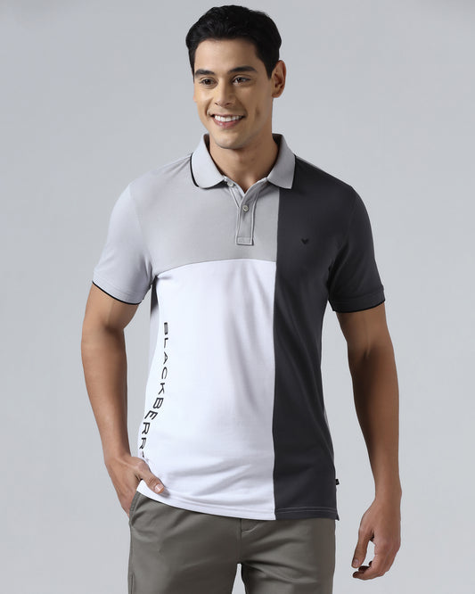 Grey Solid Polo - Blockit
