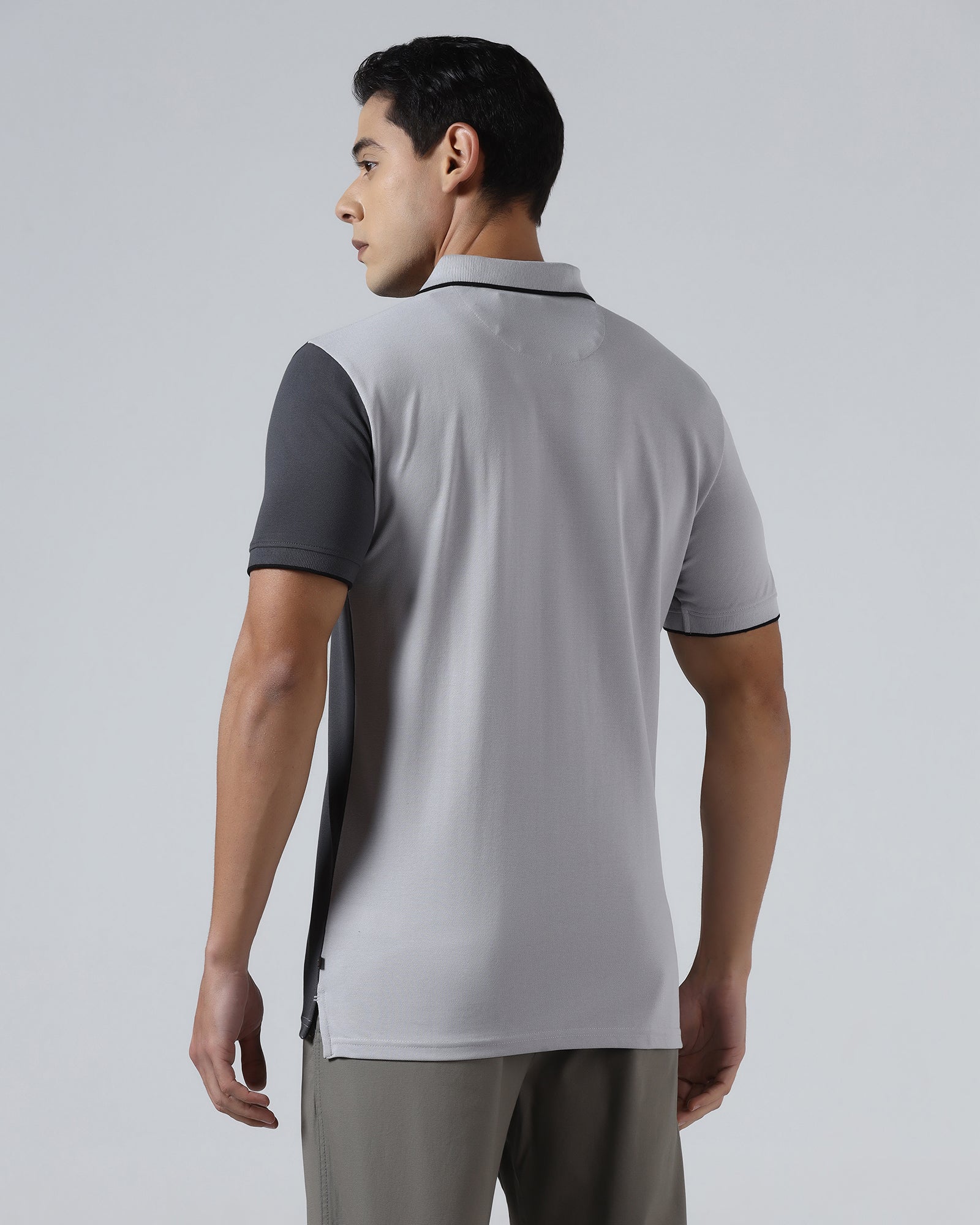 Grey Solid Polo - Blockit