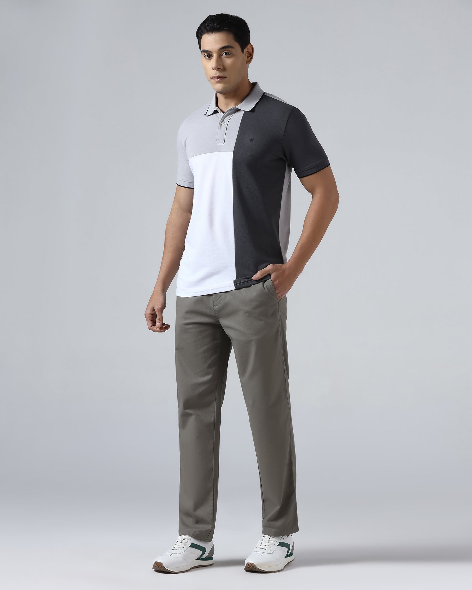 Grey Solid Polo - Blockit