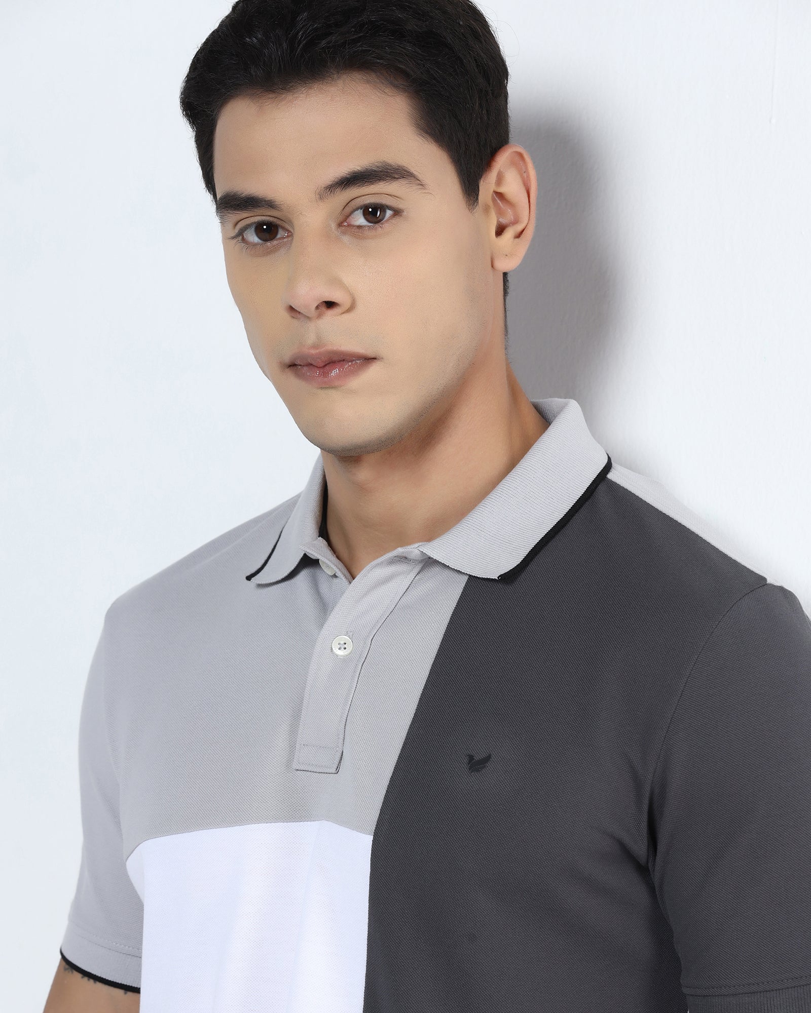 Grey Solid Polo - Blockit