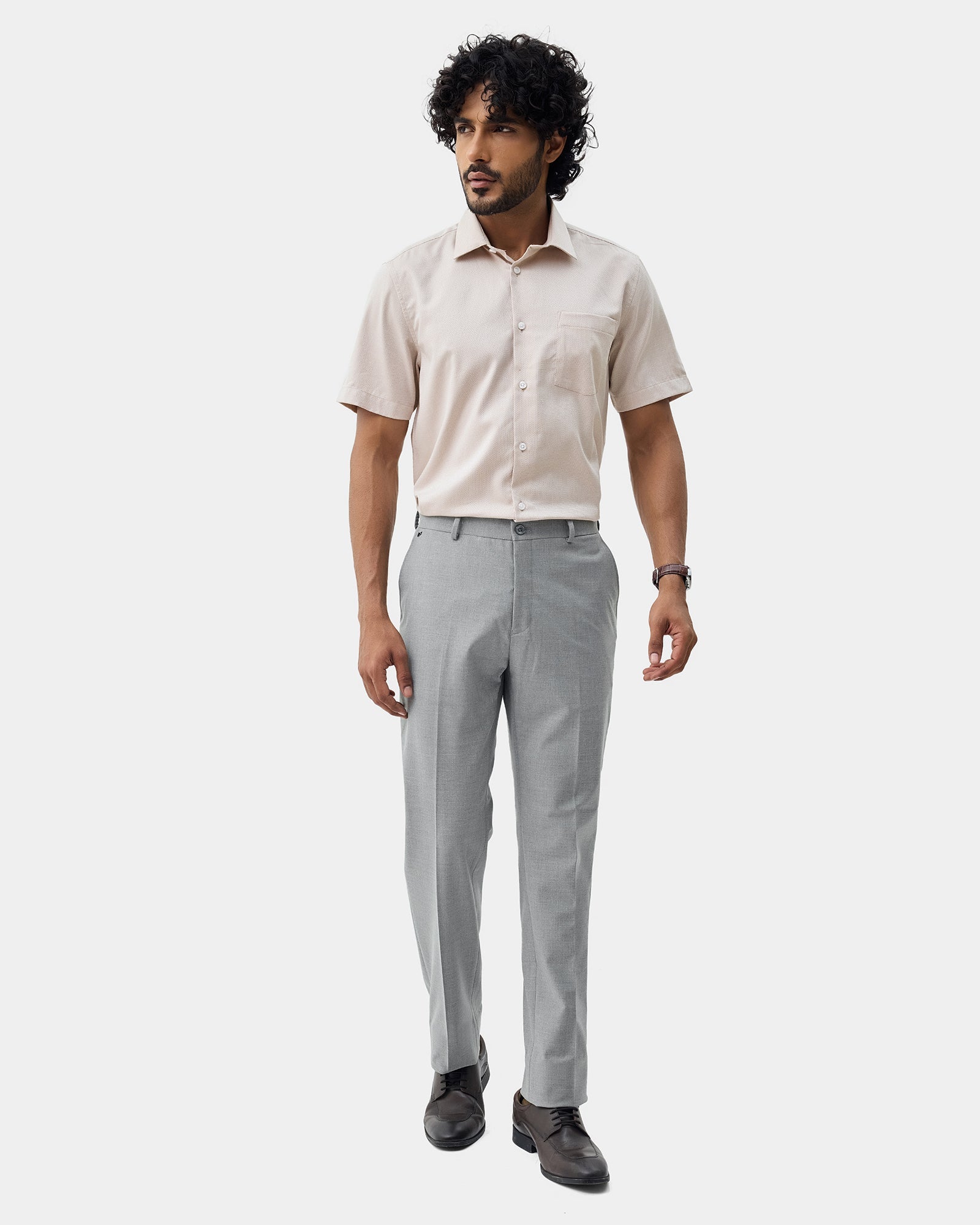 Grey Solid Trouser - Donny