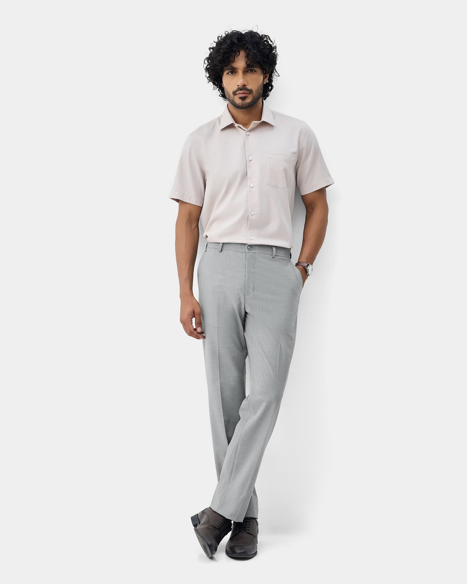 Grey Solid Trouser - Donny