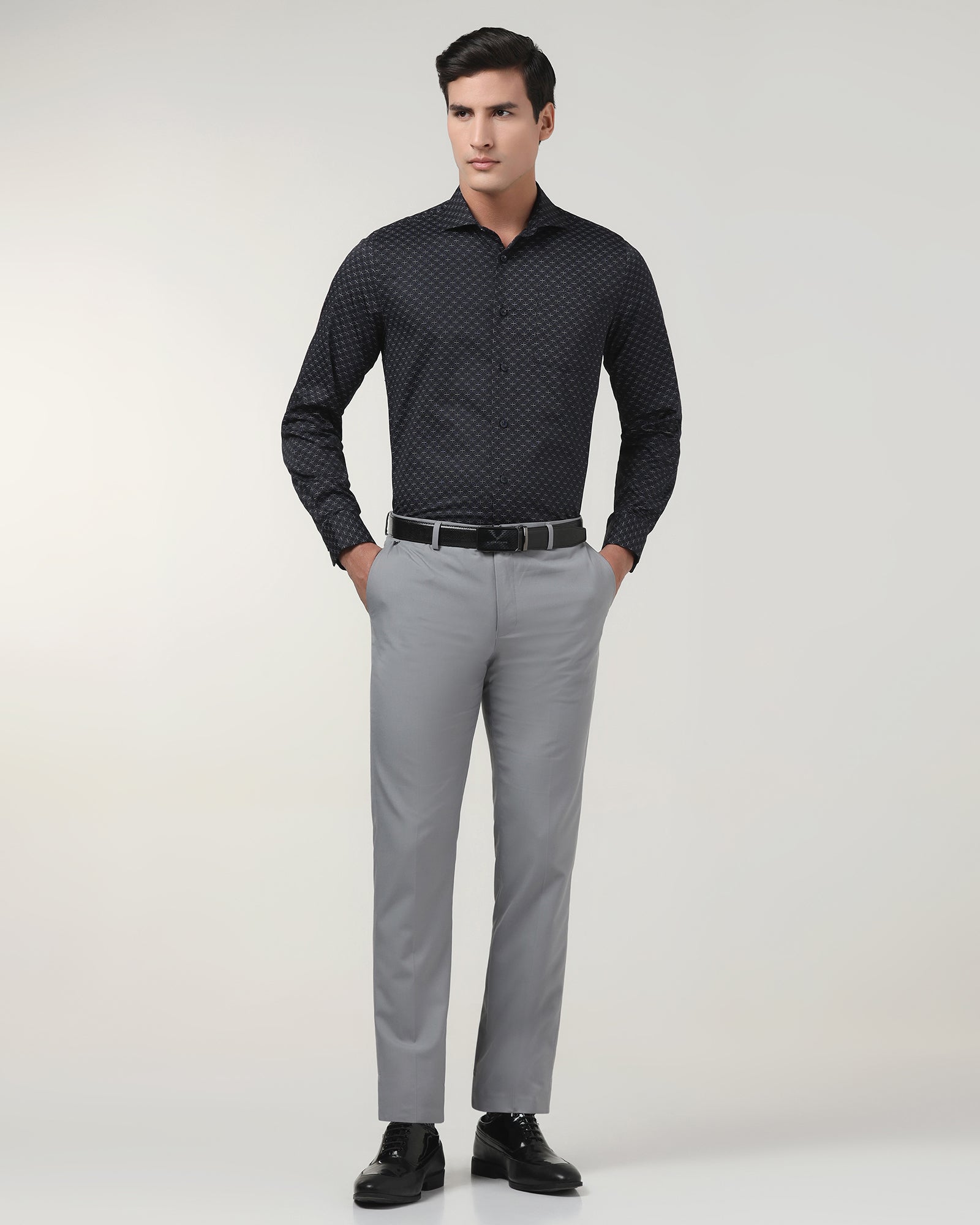 Buy Grey Solid Trouser - Luis Online