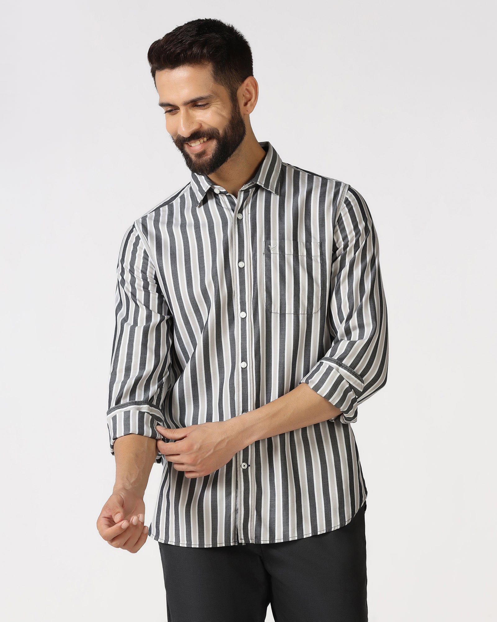Grey Stripe Shirt - Gerran