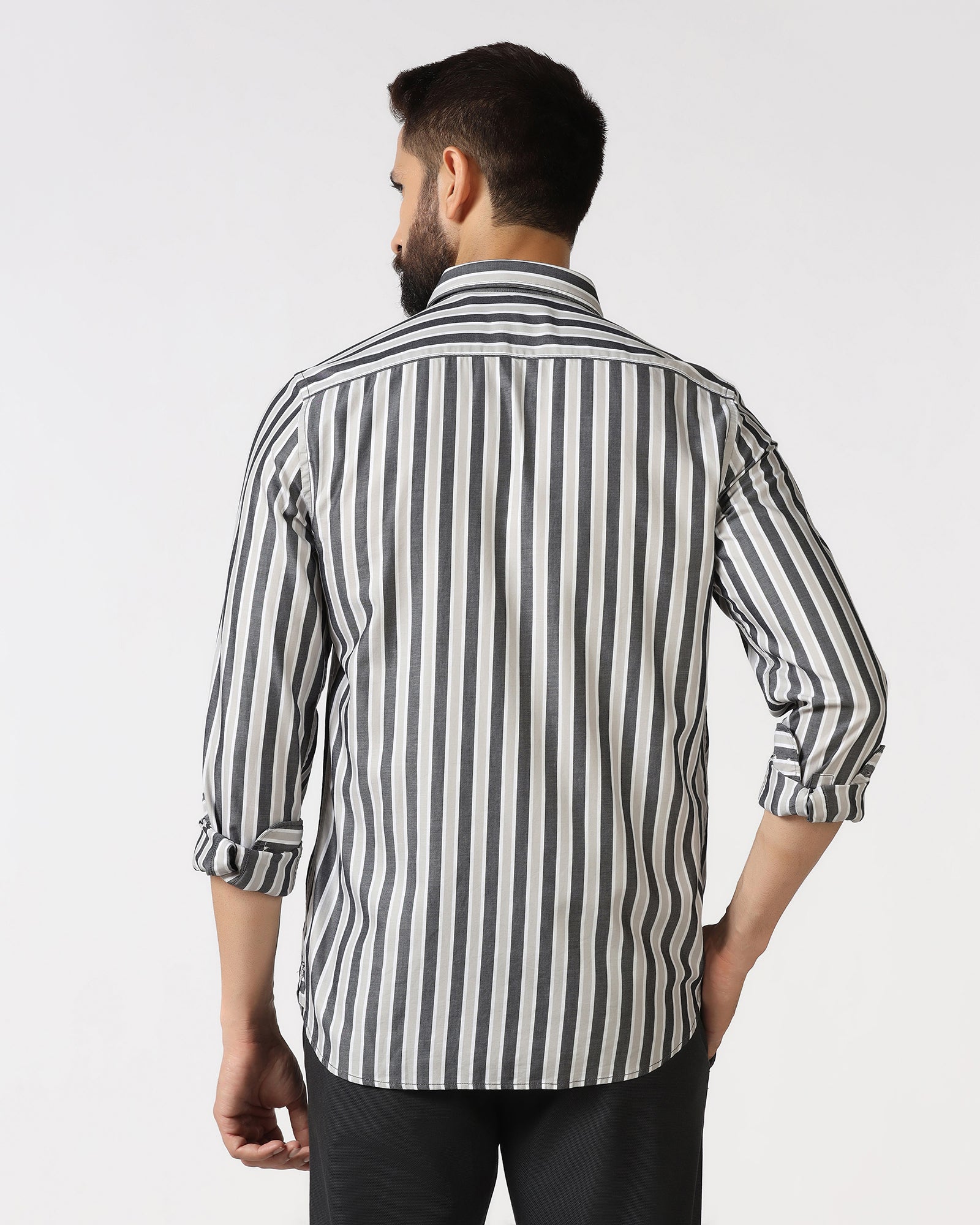 Grey Stripe Shirt - Gerran