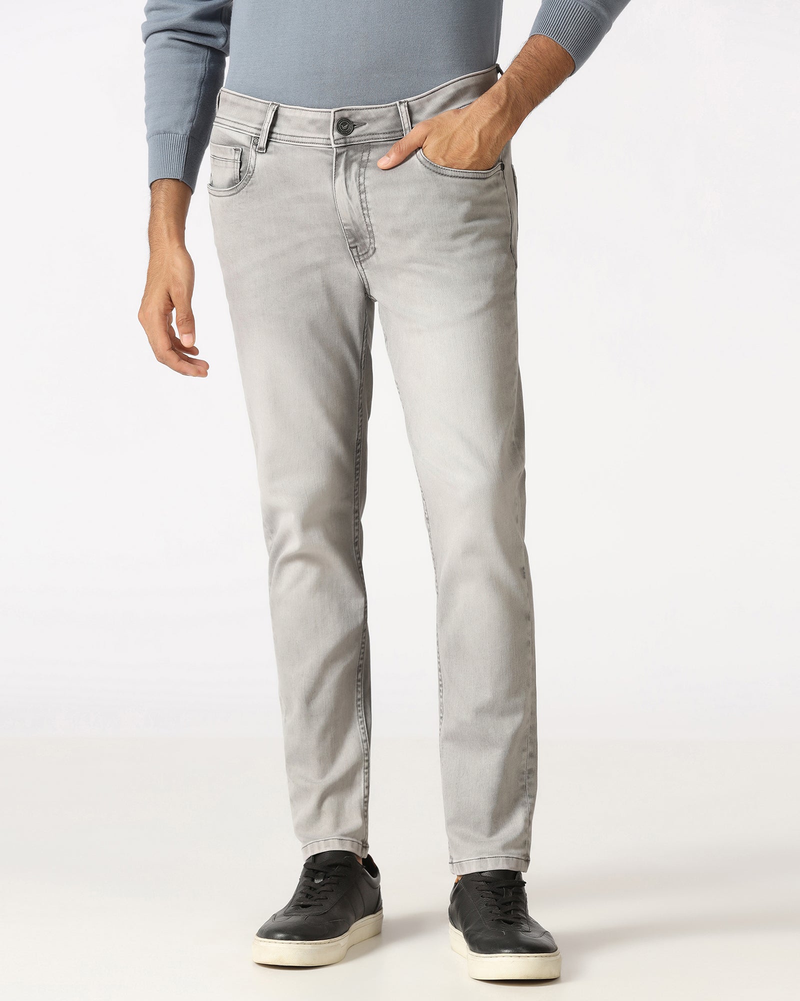 Grey Superflex Skinny Cropped Jeans - Benno