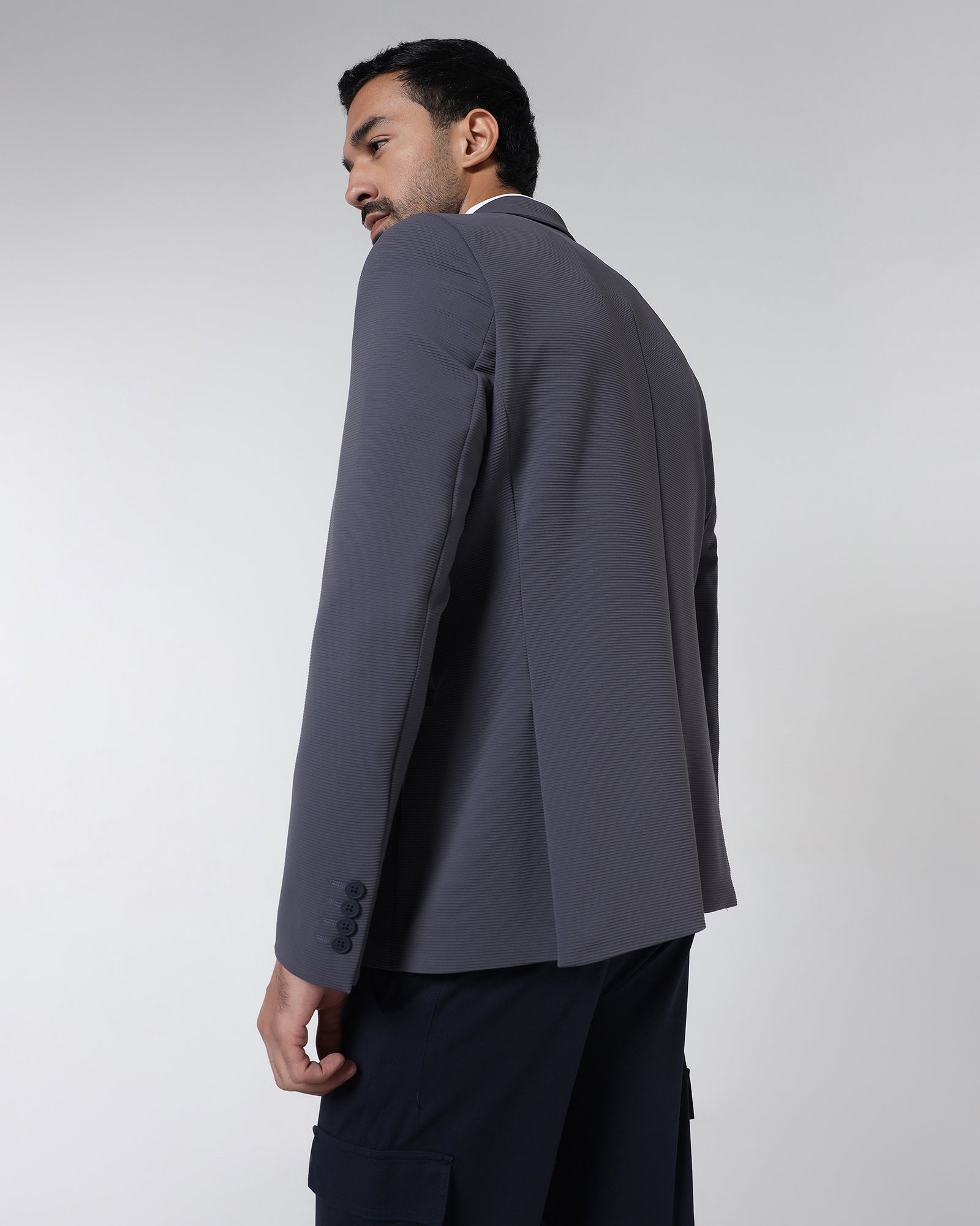 Grey TechPro Stripe Blazer - Siesta