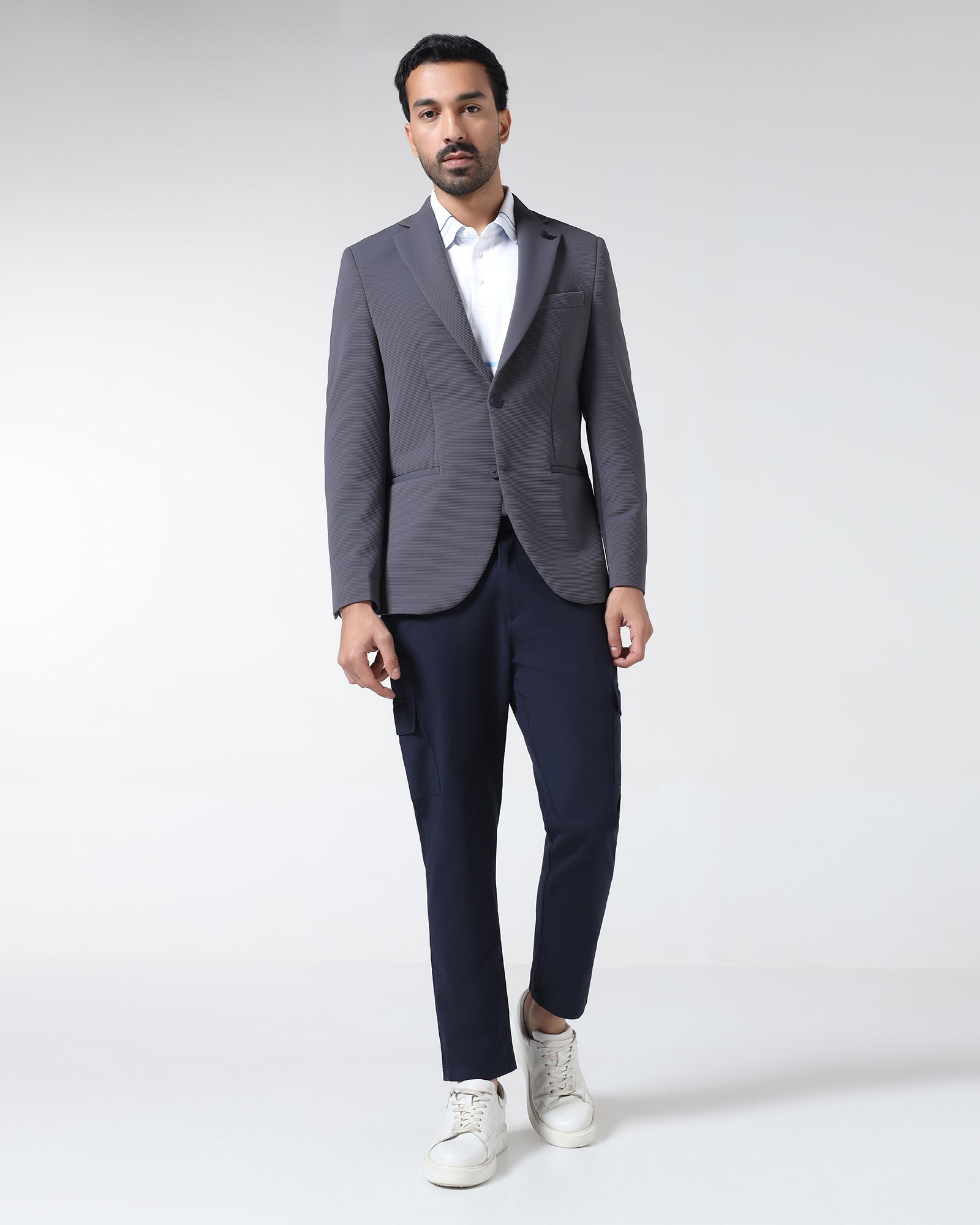 Grey TechPro Stripe Blazer - Siesta