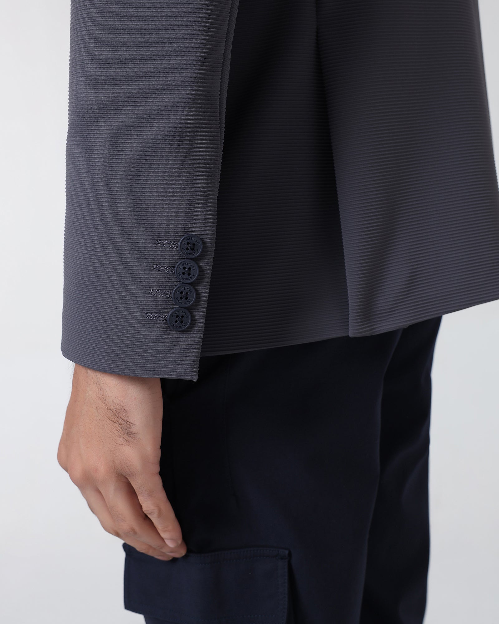 Grey TechPro Stripe Blazer - Siesta