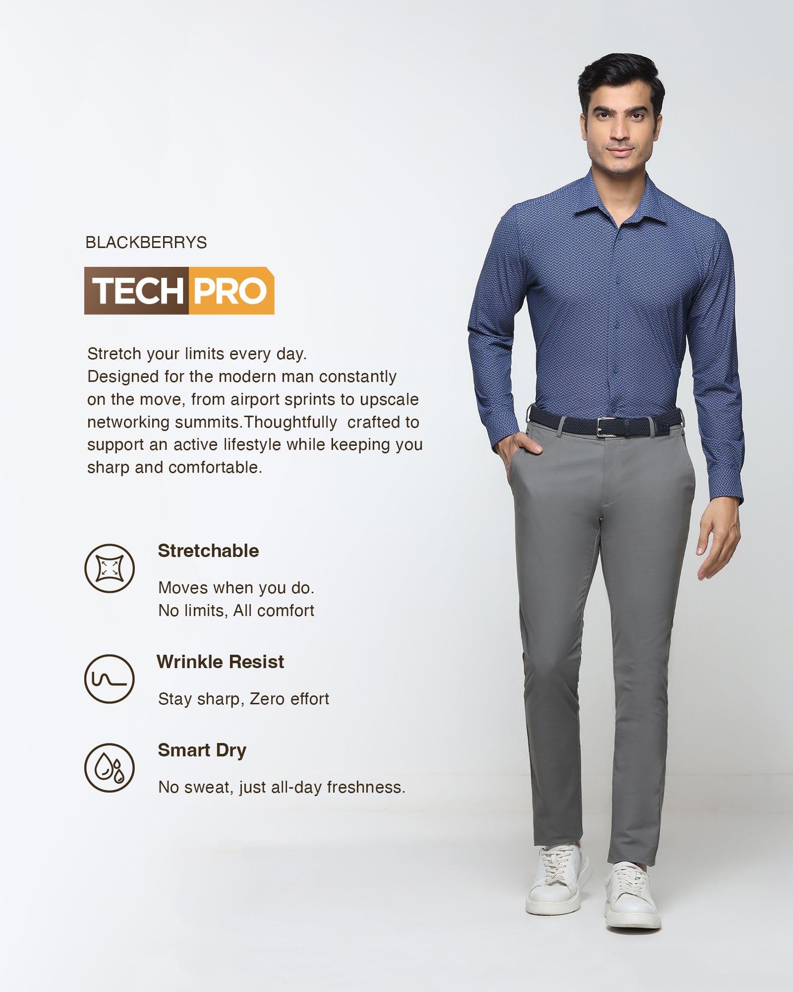 Grey TechPro Textured Khakis - Rapid