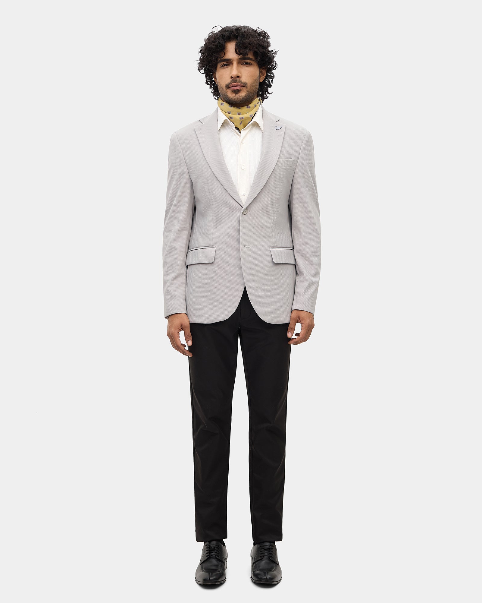 Grey Textured Blazer - Mit