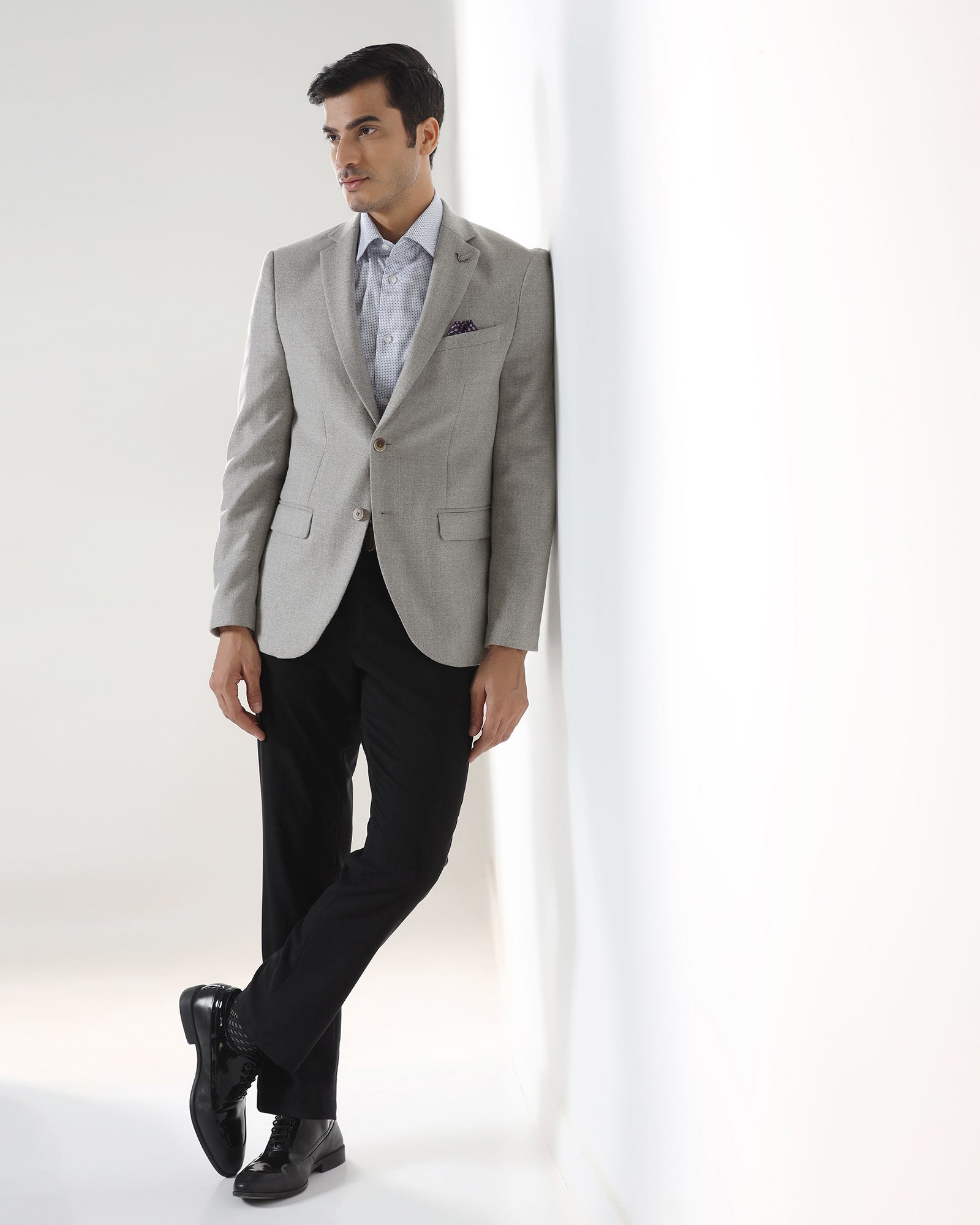 Grey Textured Blazer - Grant