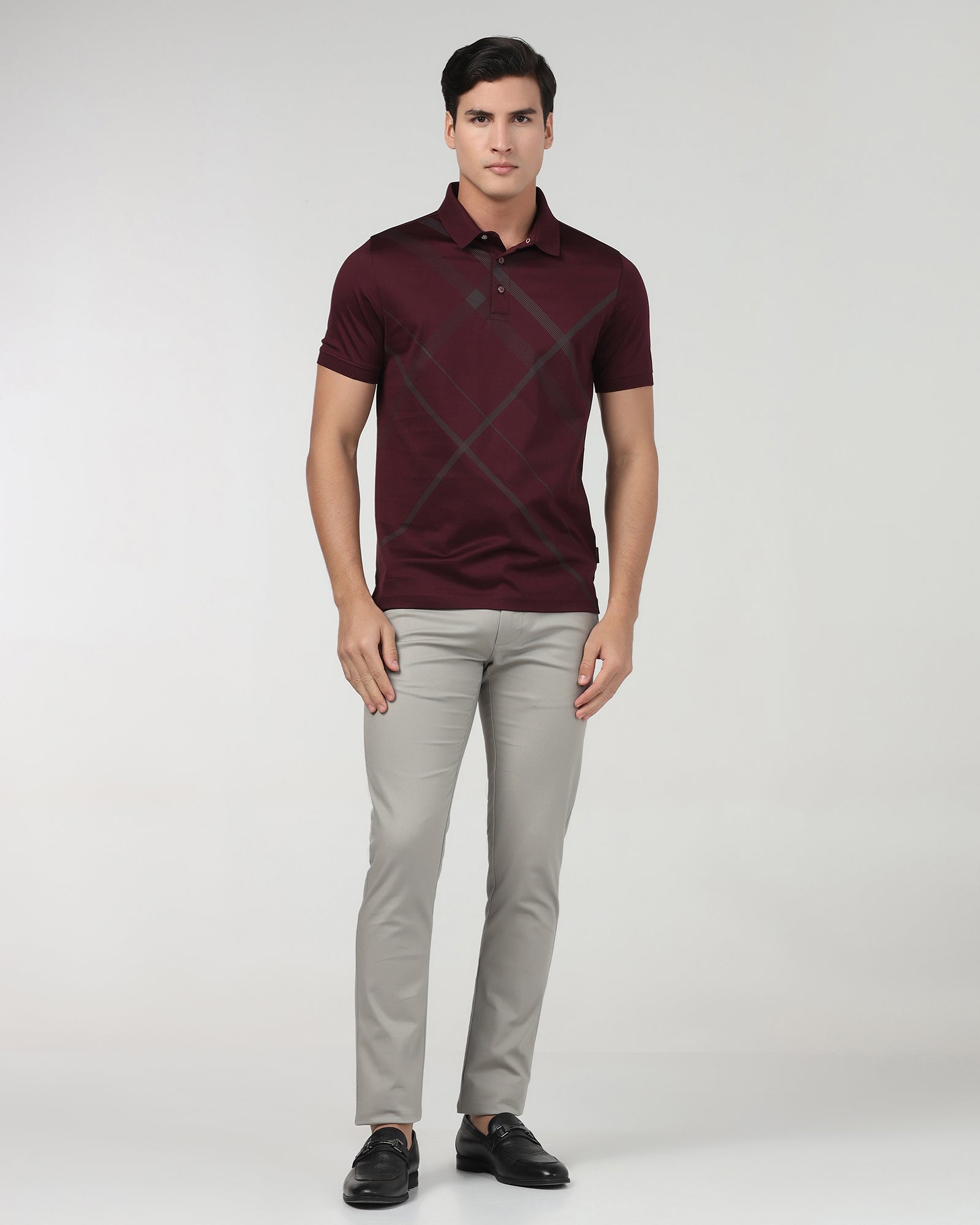 Grey Textured Khakis - Ibis