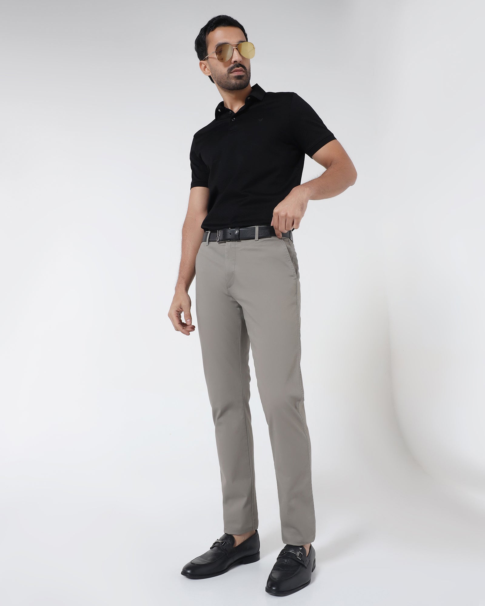 Grey Textured Khakis - Kary
