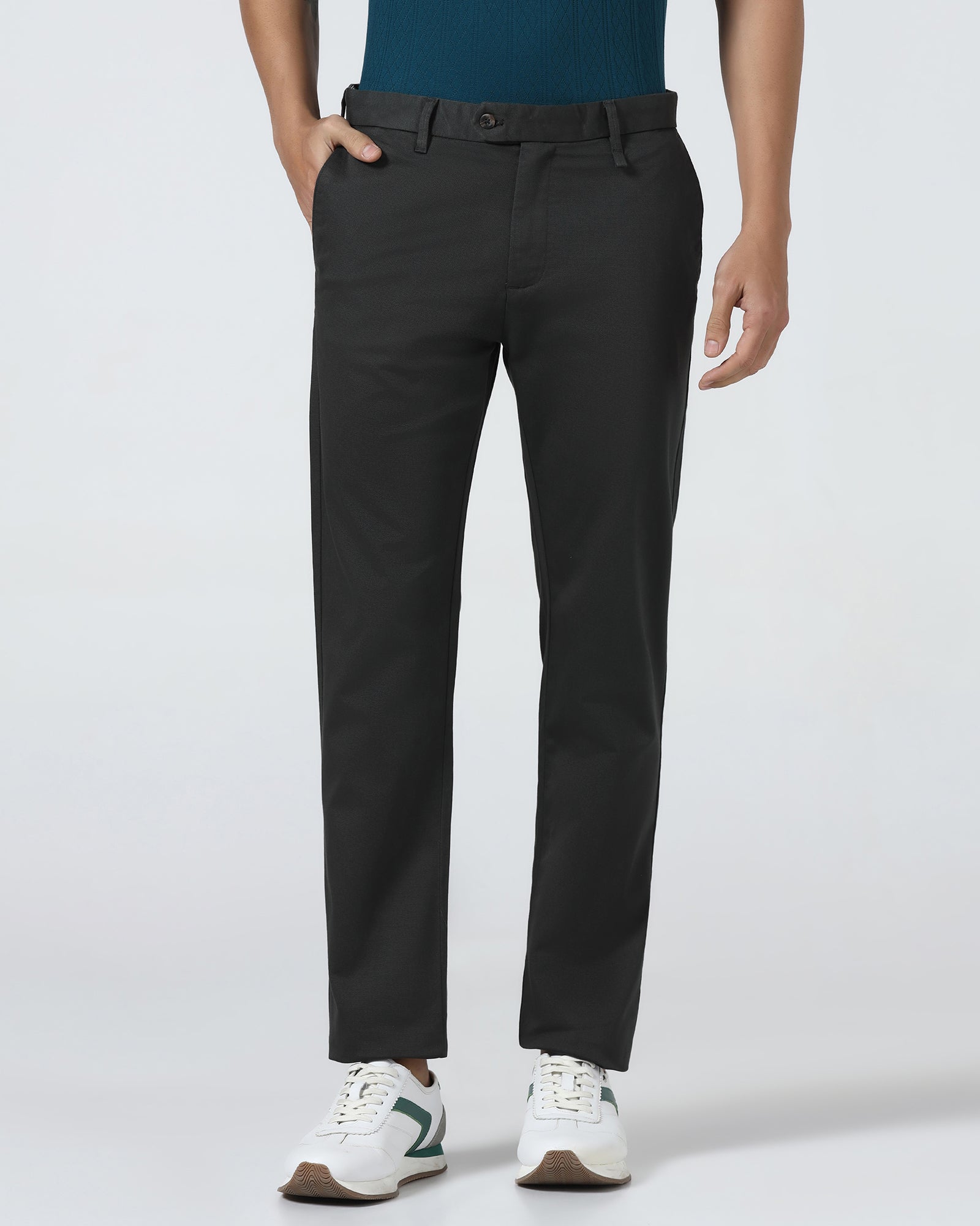Grey Textured Khakis - Pecan