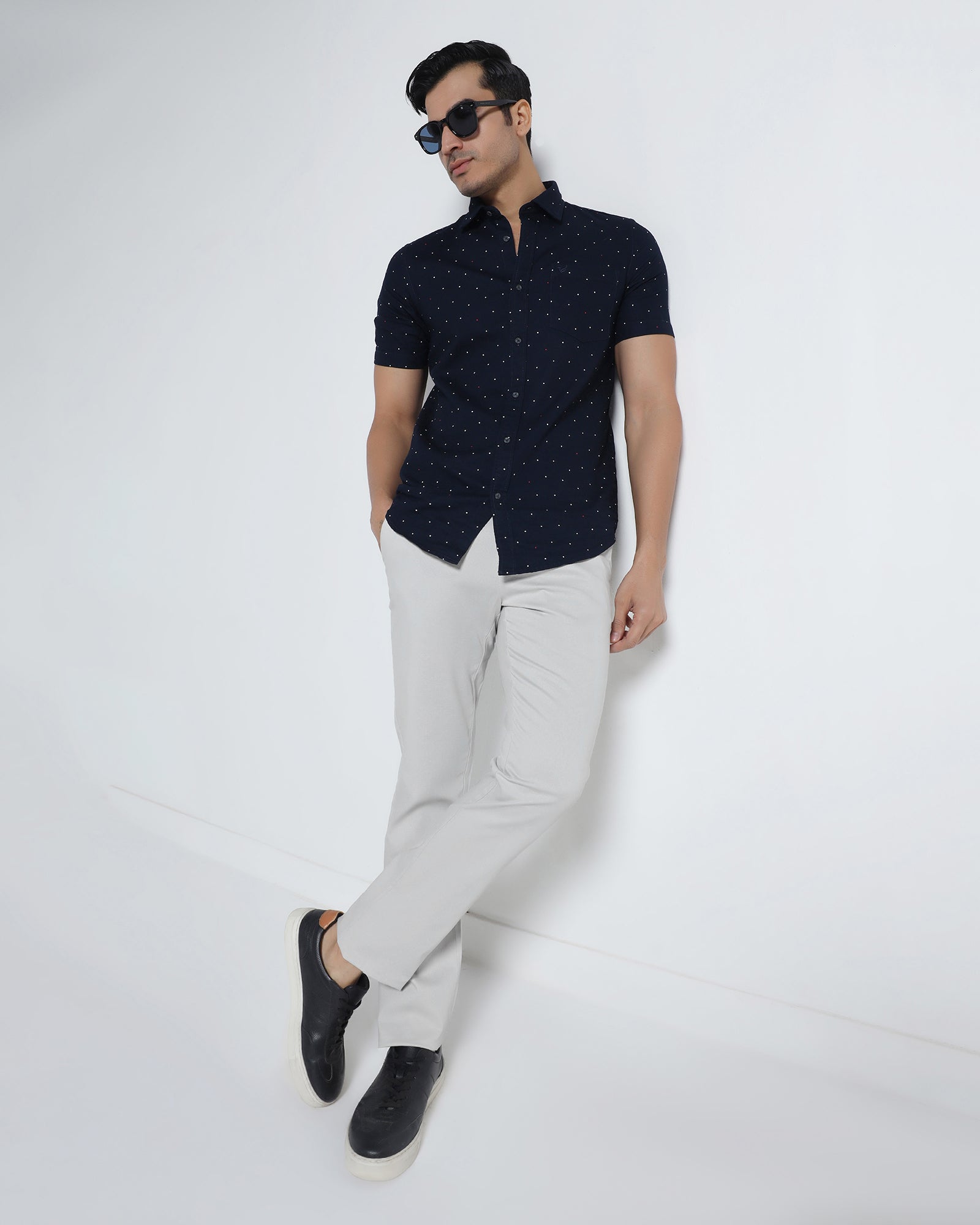 Grey Textured Khakis - Portico