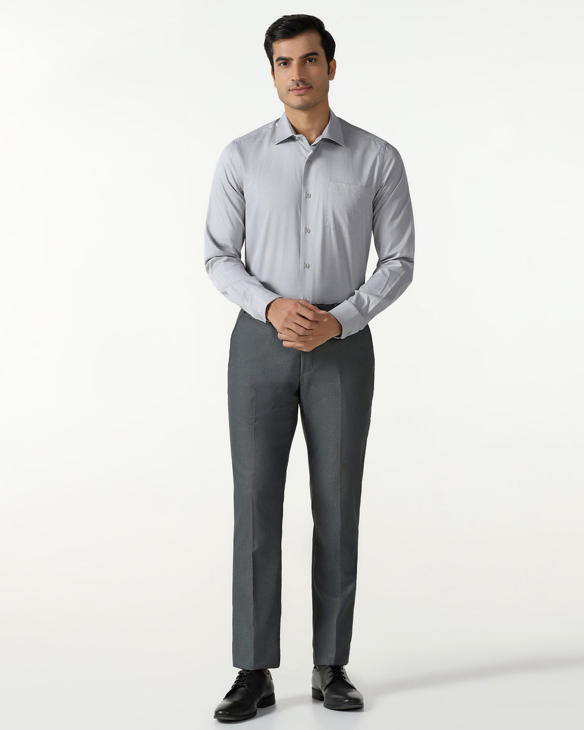Buy Grey Textured Shirt from Ryan Collection Online