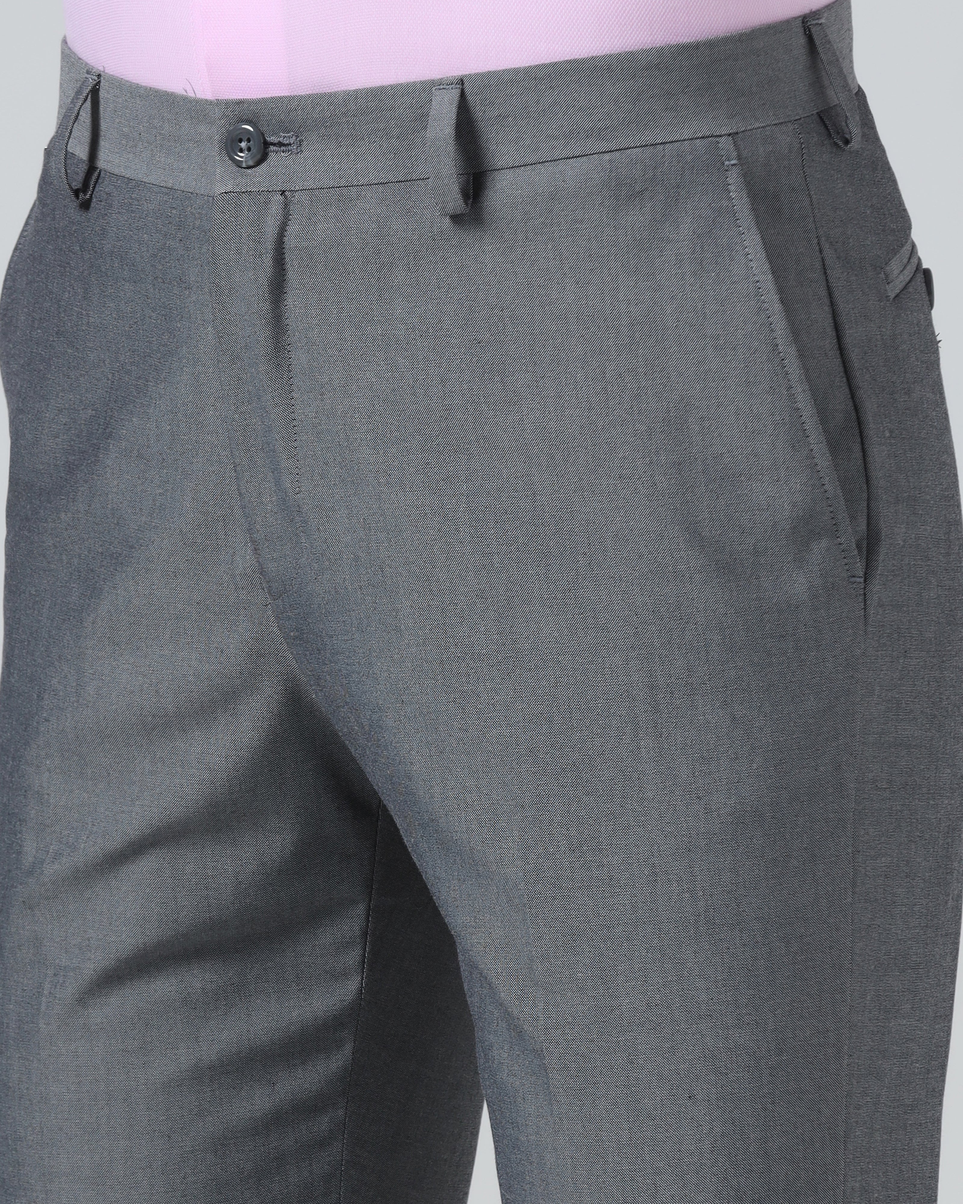 Grey Textured Trouser