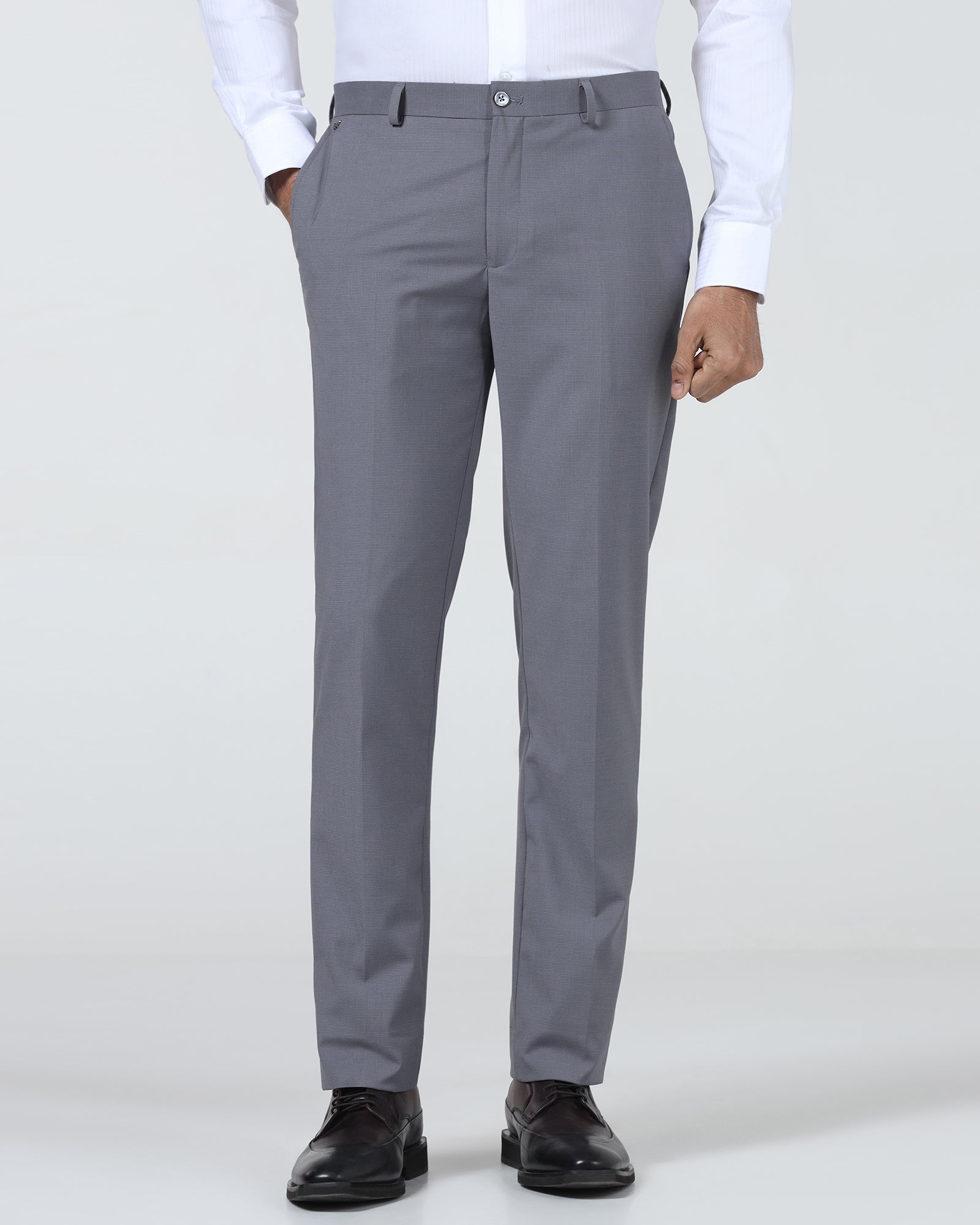Buy Grey Textured Trouser - Bernardo Online