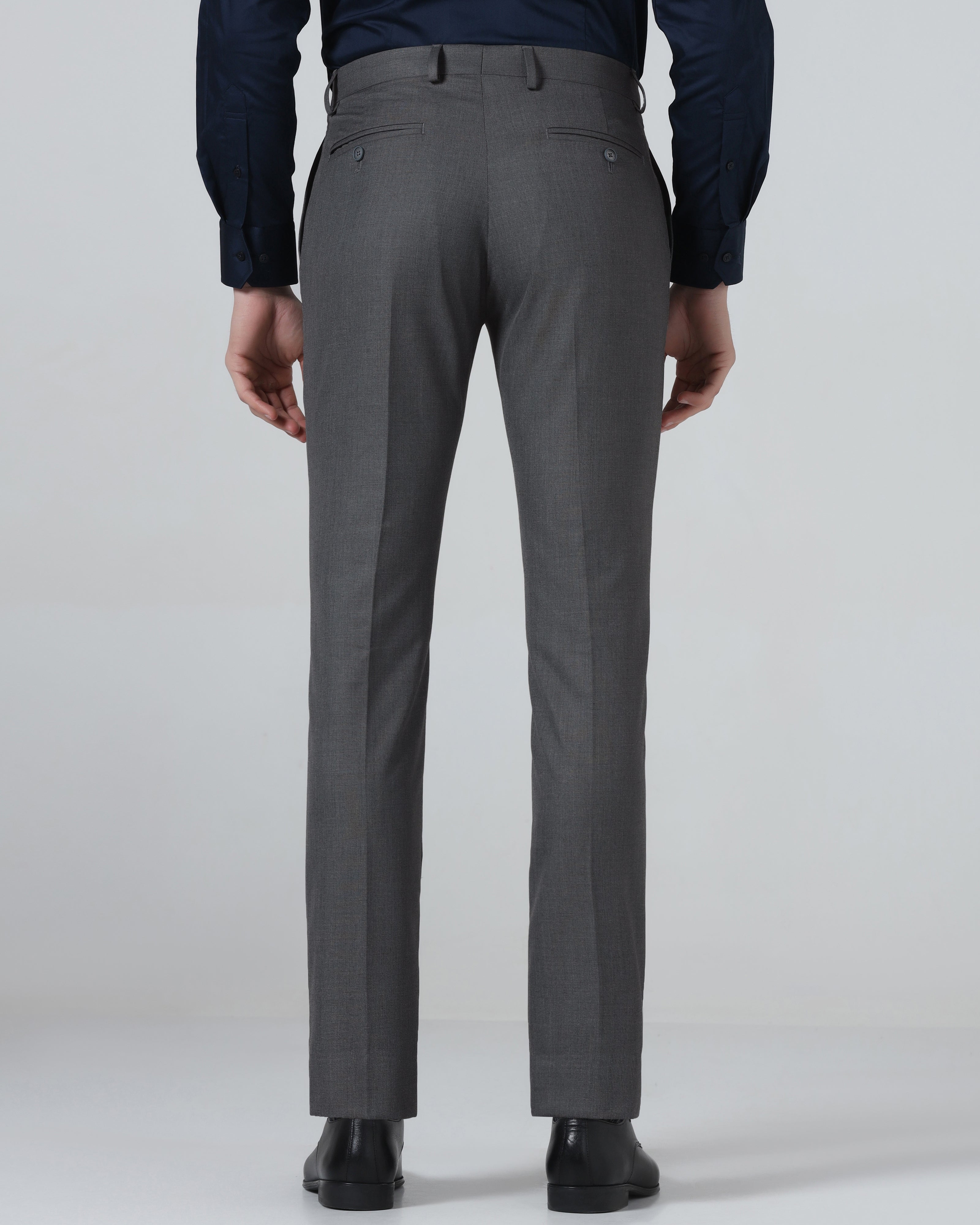 Grey Textured Trouser