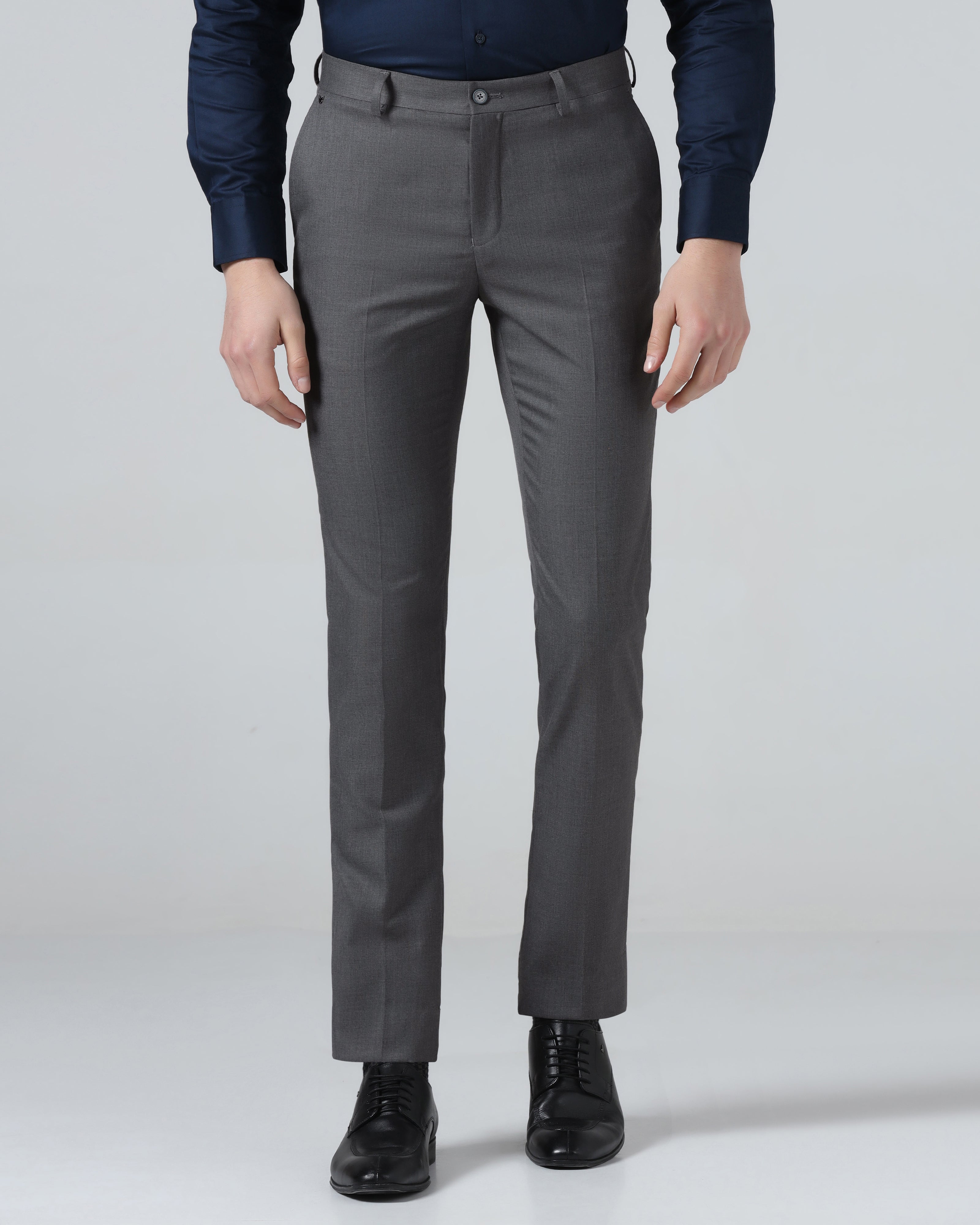Grey Textured Trouser